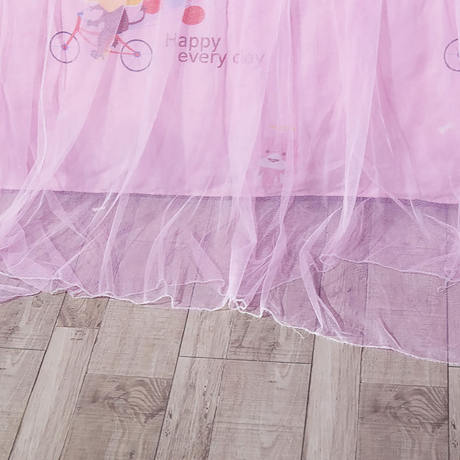 Fdit Princess Bed Canopy for Girls - White Lace Mosquito Net with Round Dome Design, Foldable & No Punching Needed - Perfect for Kids' Bedrooms, Sleepovers & Nursery Decor