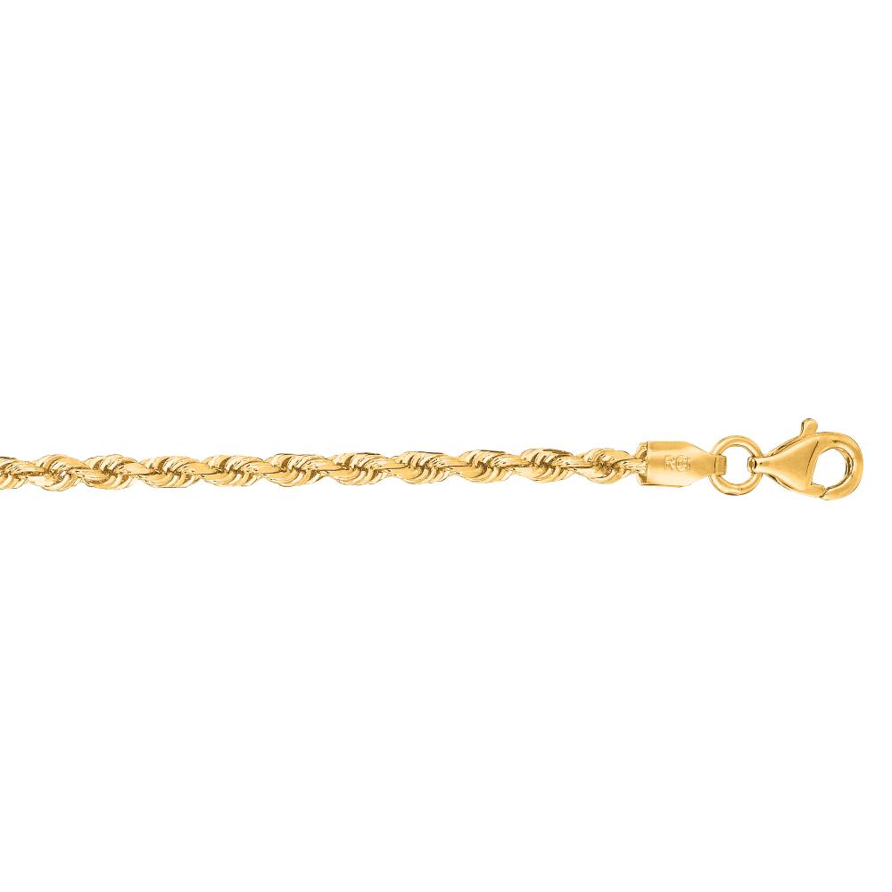10K Gold 2.5mm Solid Diamond Cut Royal Rope Chain Necklace for Men & Women - Perfect for Gifts, Weddings, and Everyday Elegance