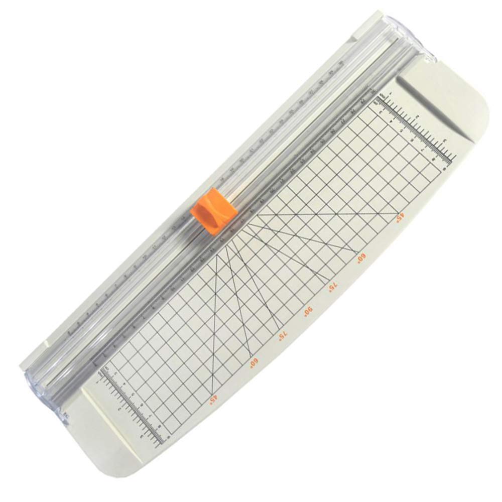 12 Inch A4 Paper Cutter - Portable Guillotine Trimmer with Automatic Safety Guard | White | Perfect for Office, School, Crafting & Scrapbooking Projects
