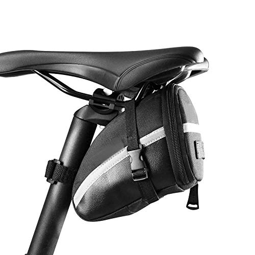 Waterproof Bike Saddle Bag - MOOZO Cycling Seat Wedge Pack with Reflective Stripes for Mountain & Road Bikes | PU Material Storage Pouch for Repair Tools & Essentials | Perfect for Commuting, Touring & Outdoor Adventures