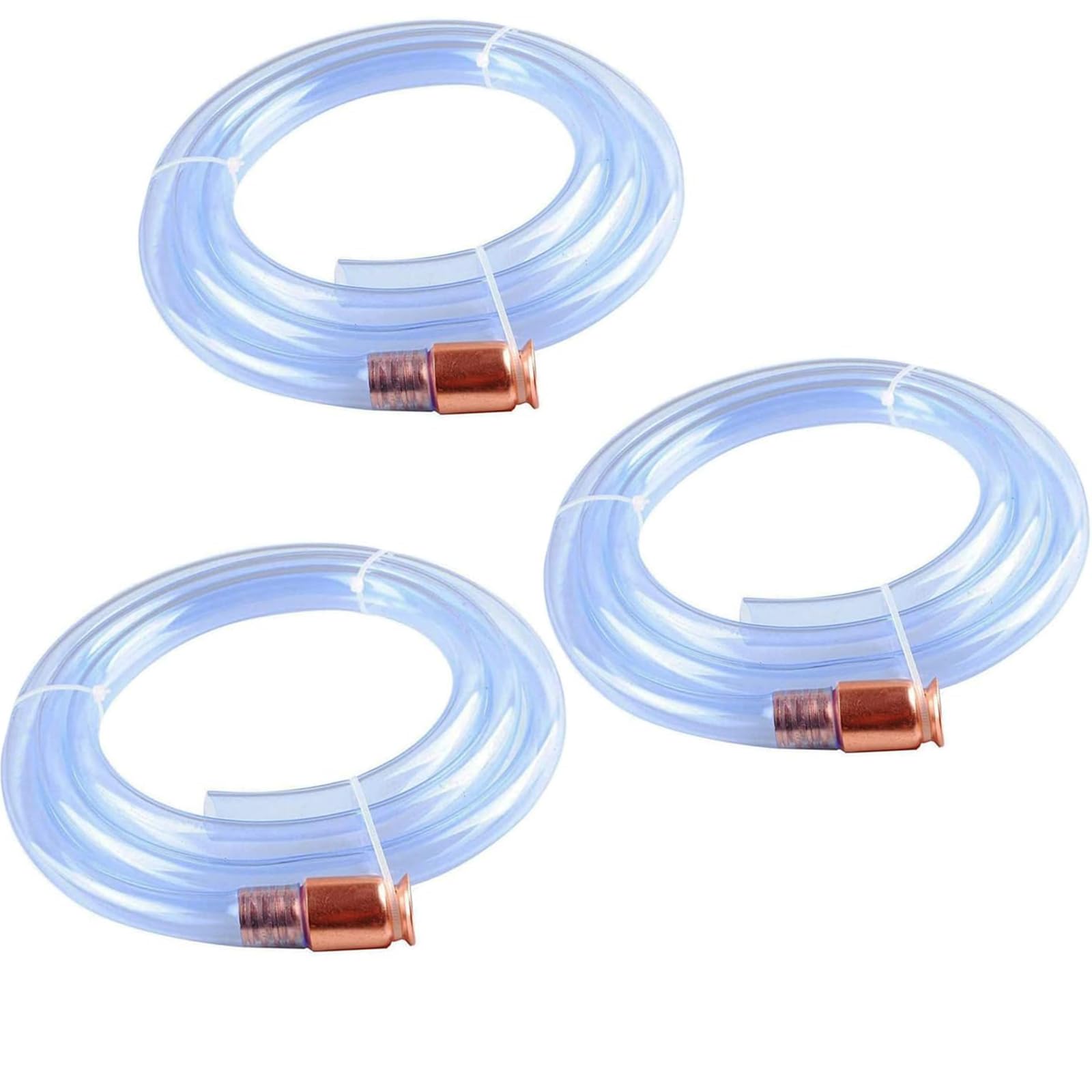 Gas Siphon Hose Pump 3-Pack - 6ft Premium Self-Priming Transfer Hose with 3/4