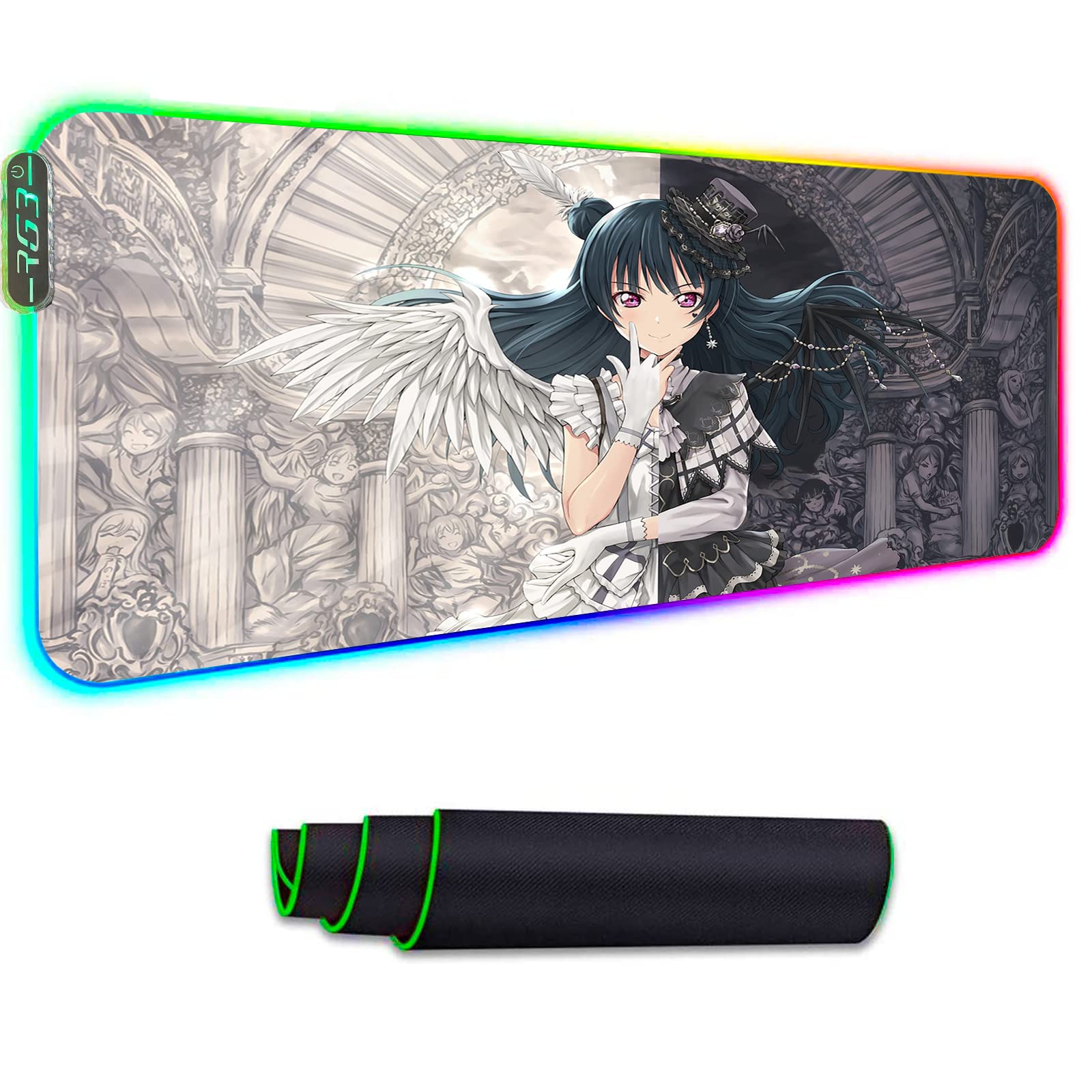 RGB LED Gaming Mouse Pad Large XXL Extended - 300x700mm Non-Slip Desk Mat for PC Computer Gamers | Waterproof Keyboard Mousepad for Home Office & Gaming Setup | Perfect for Esports, Streaming & Workstations