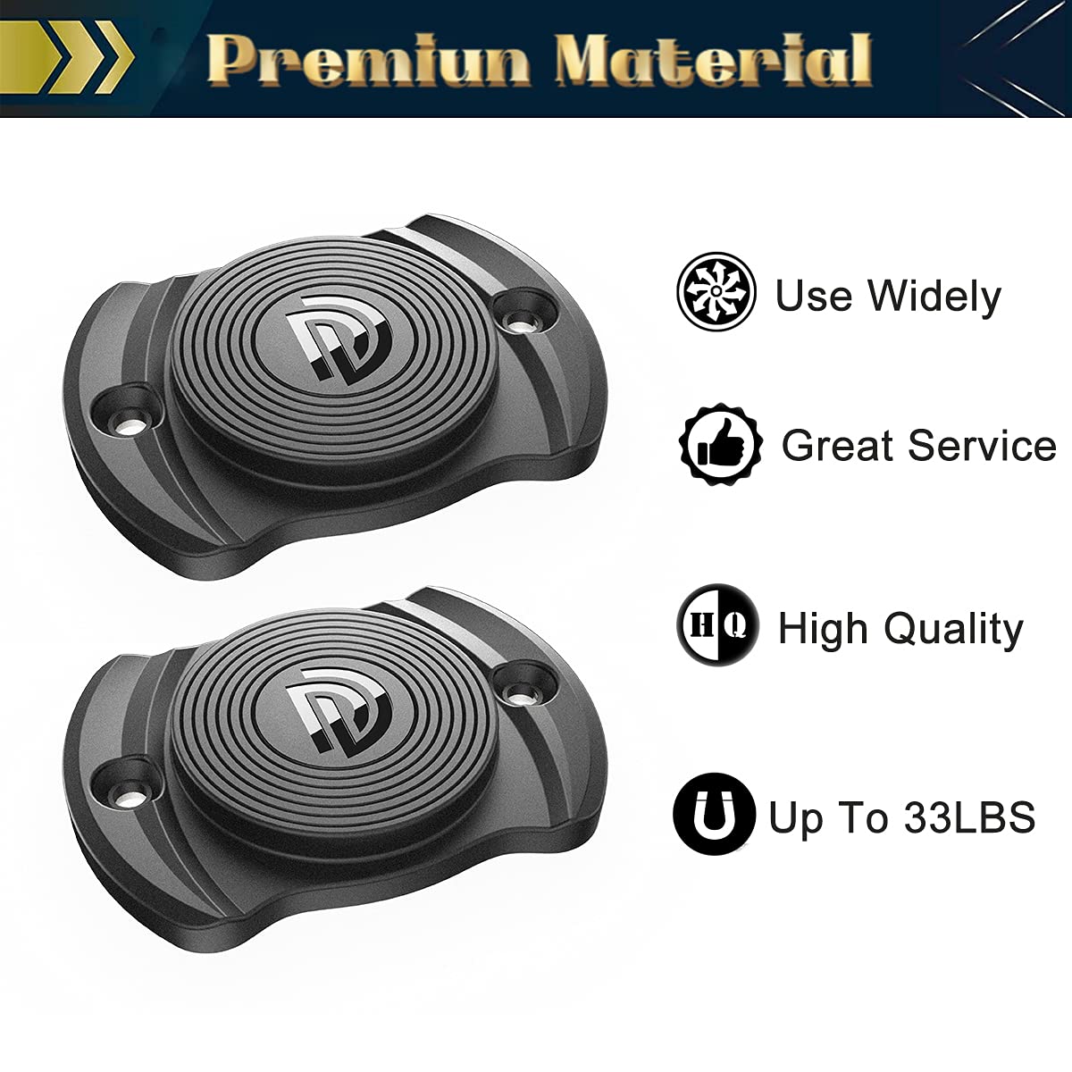 33 lbs Heavy Duty DD Gun Magnet - Anti-Scratch Rubber Coated Magnetic Firearm Mount for Car, Truck, Wall & Desk | Secure Handgun & Rifle Storage for Home, Office & Vehicle Use