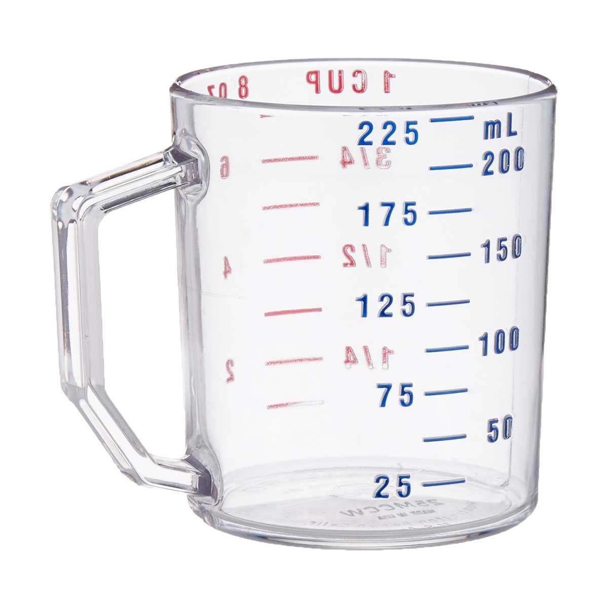 Cambro 25MCCW135 Camwear 1 Cup Measuring Cup - Clear Polycarbonate for Accurate Liquid & Dry Ingredients - Perfect for Baking, Cooking & Food Prep