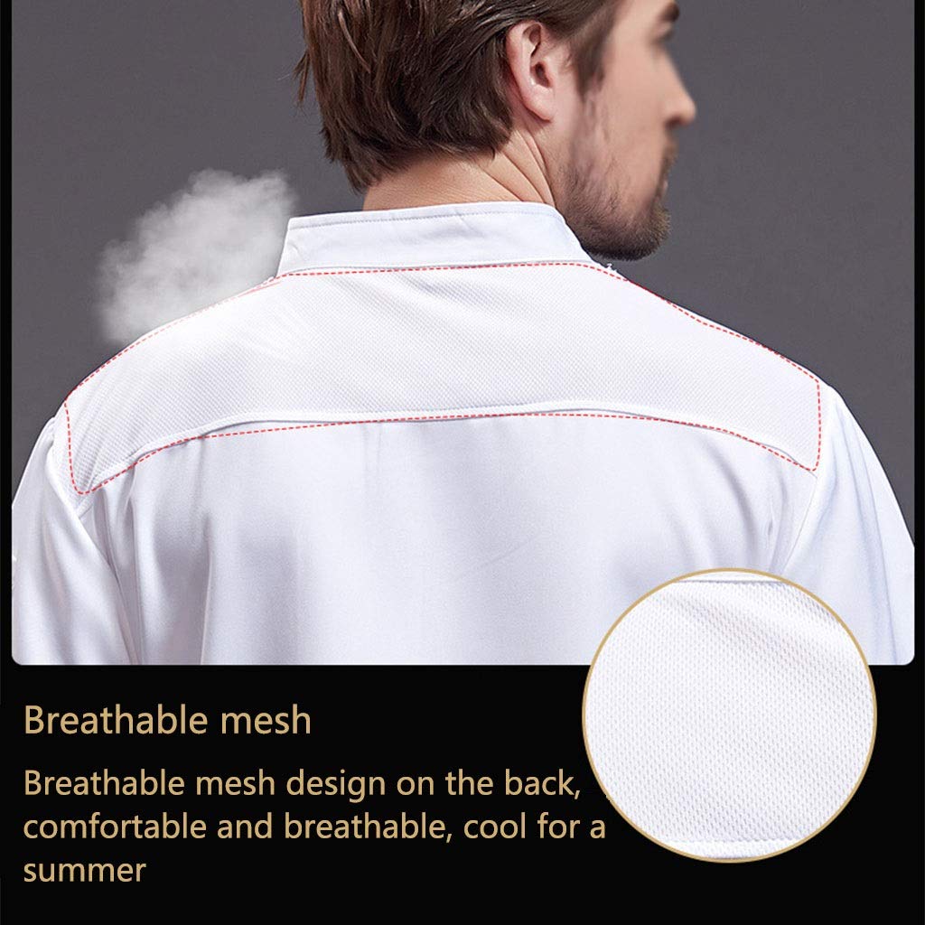 Unisex Chef Coat - Classic Short Sleeve Kitchen Jacket for Professional Cooks | Lightweight & Customizable Chef Works Top | Perfect for Restaurants, Catering & Culinary Schools
