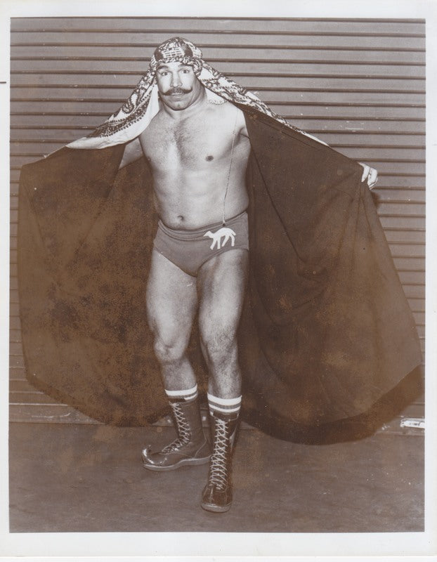 Vintage 1980s NWA Iron Sheik Wrestling Promo Photo - Collectible Memorabilia for Wrestling Fans & Retro Decor