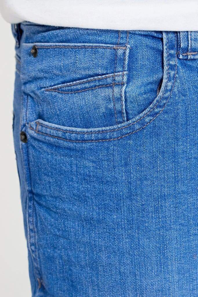 GAMMA Slim Fit Jeans for Men - Intense Blue Wash Denim Pants | Comfortable & Stylish for Casual Wear, Office & Night Out