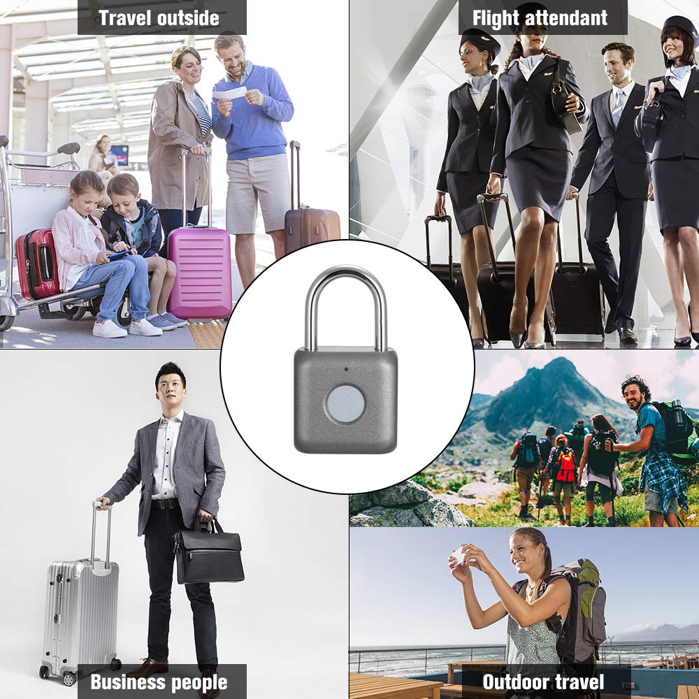 Dhiedas Smart Fingerprint Padlock - Keyless Biometric Lock with USB Rechargeable for Gym, Home, Office, Luggage & Bikes | Secure Digital Lock for Doors, Suitcases & Backpacks | Ideal for Travel, Storage & Personal Security