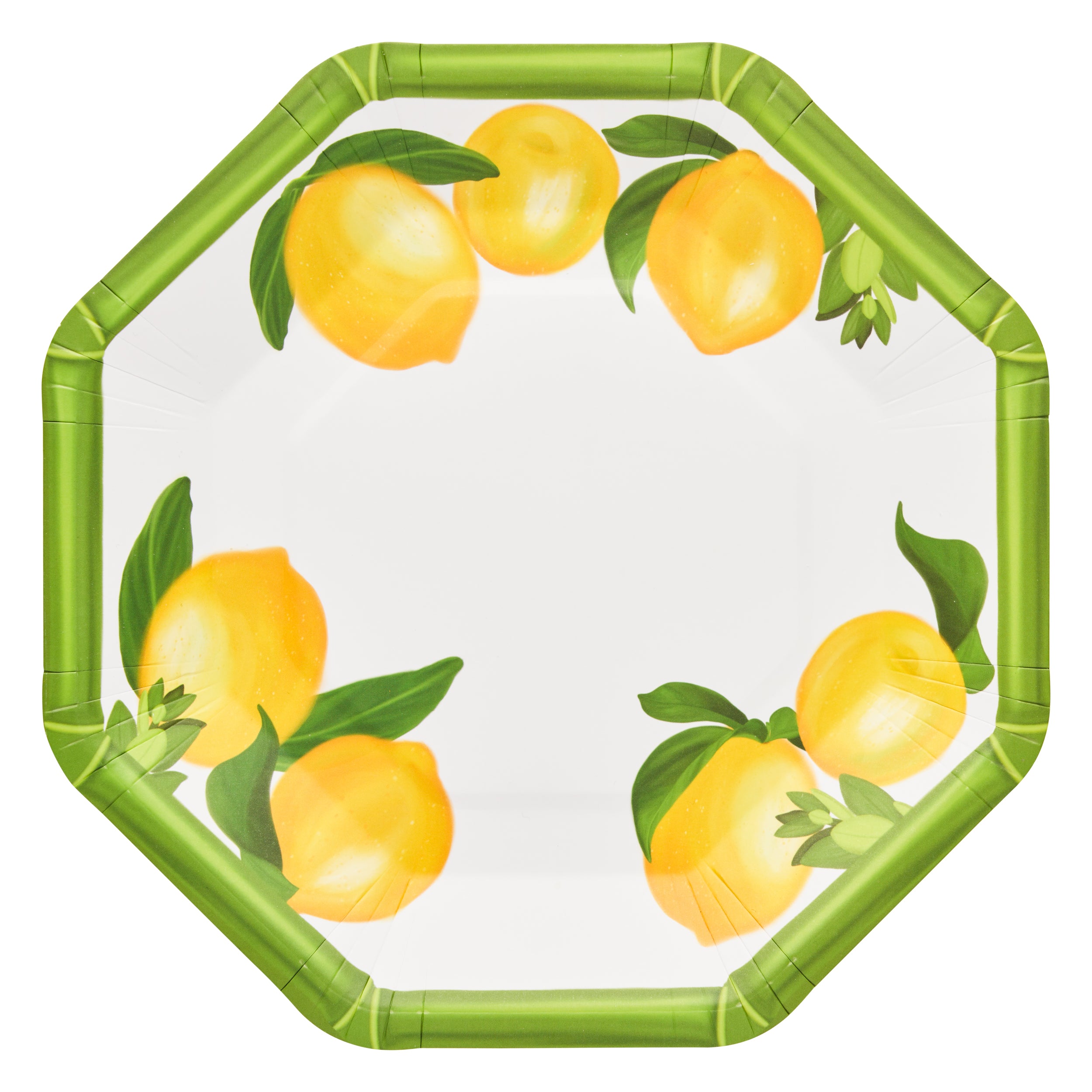 Fresh Lemon & Stem Salad Plates Set of 8 - Elegant Dinnerware for Parties, Picnics & Home Decor | Durable & Stylish Tableware for Everyday Use