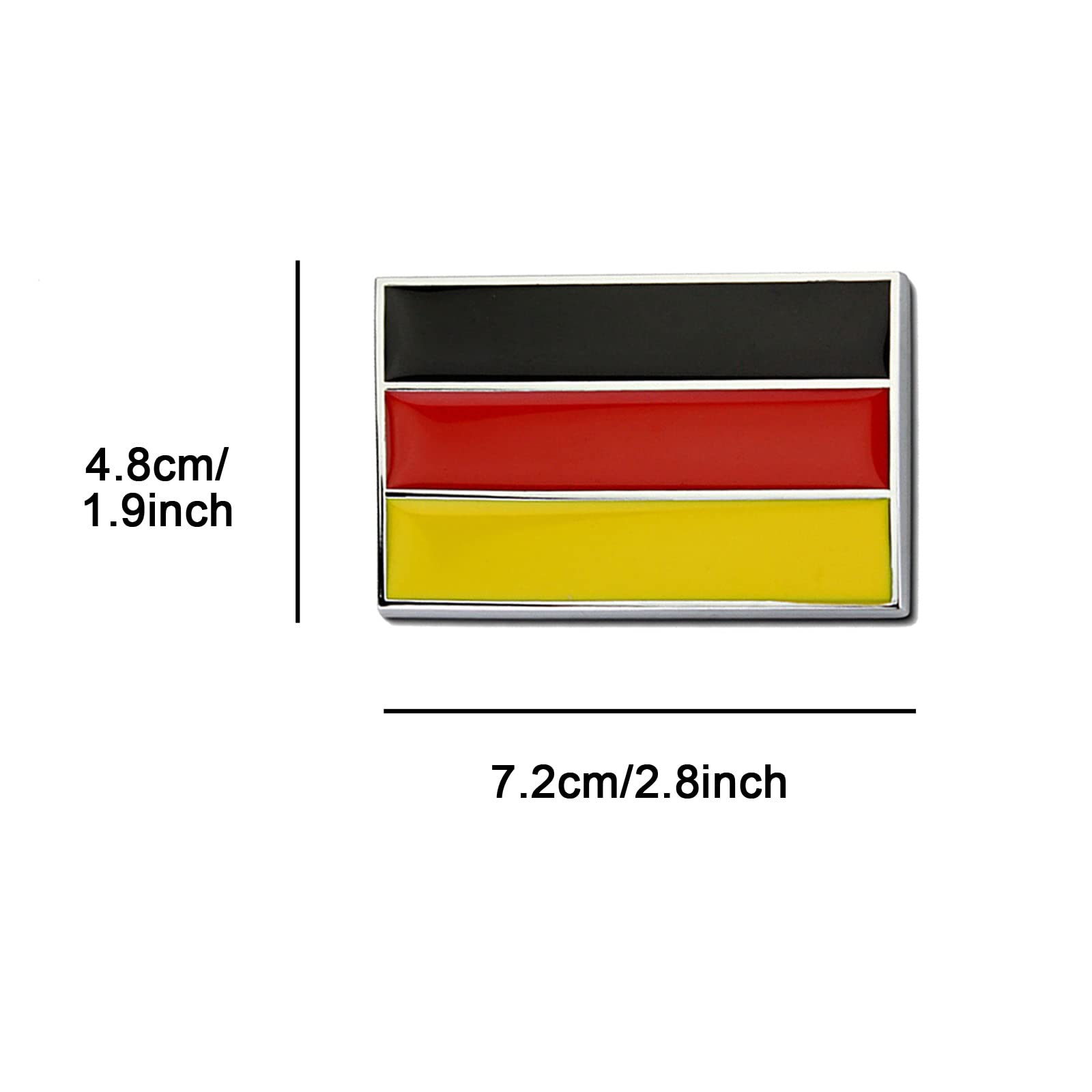 German Flag Sticker - 2.8x1.9 Inch Metal Car Flag Decal for Trucks, Vehicles & Windows | Durable Germany Country Flag Emblem Badge - Perfect for International Travel, Sports Events & Patriotic Decor
