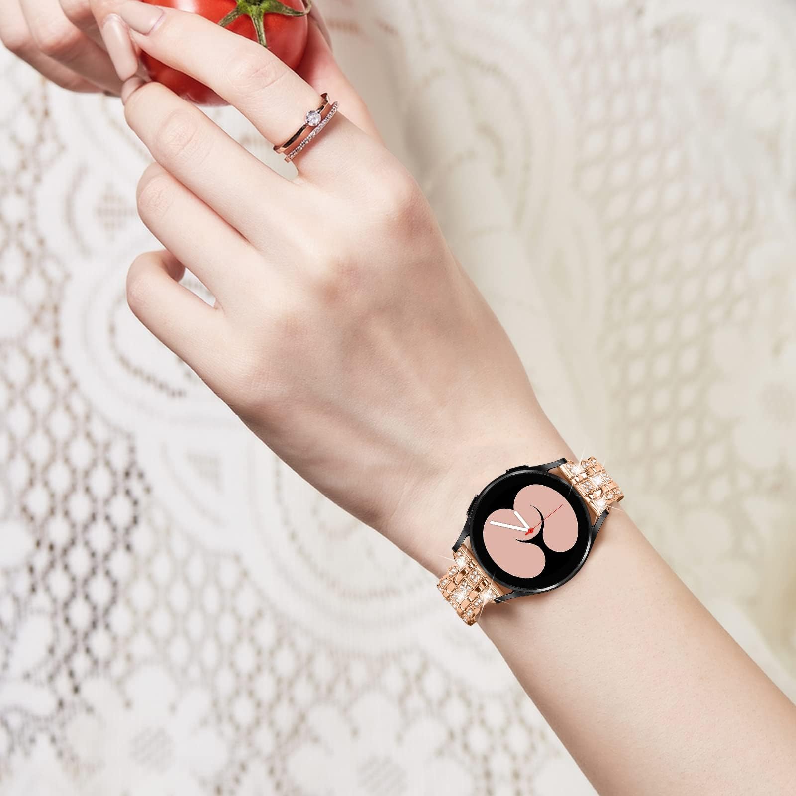 Bling Band+ Case for Galaxy Watch 6/5 40mm/44mm - Women's Fashionable Replacement Strap & Protective Cover - Perfect for Parties, Work & Everyday Wear