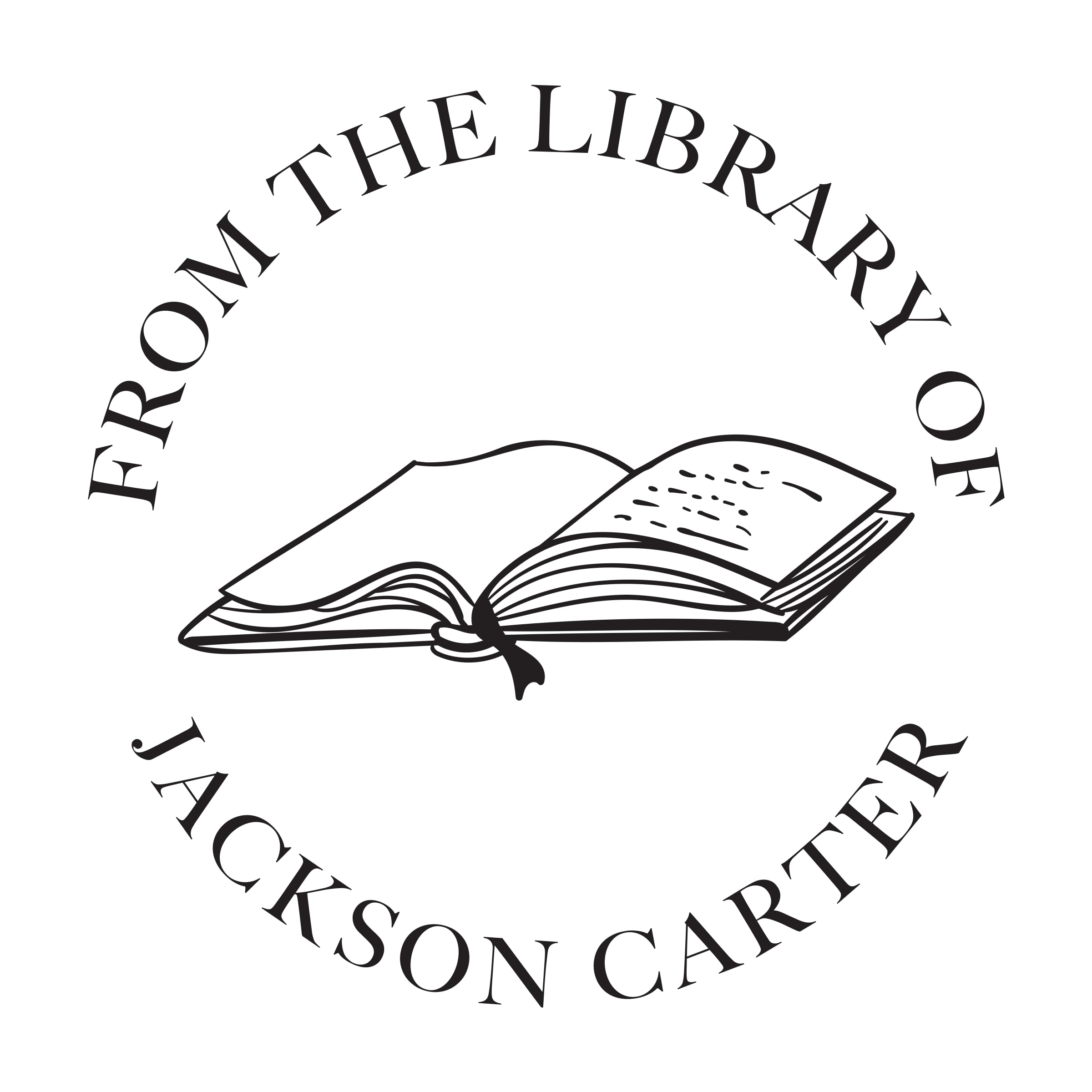 Custom Personalized Book Embosser - Wooden Self Inking Library Stamp with Round Design | Ex Libris Book Stamp for Teachers, Schools & Book Lovers | Perfect for Book Collections, Gifts & Library Organization (Open Book Design)