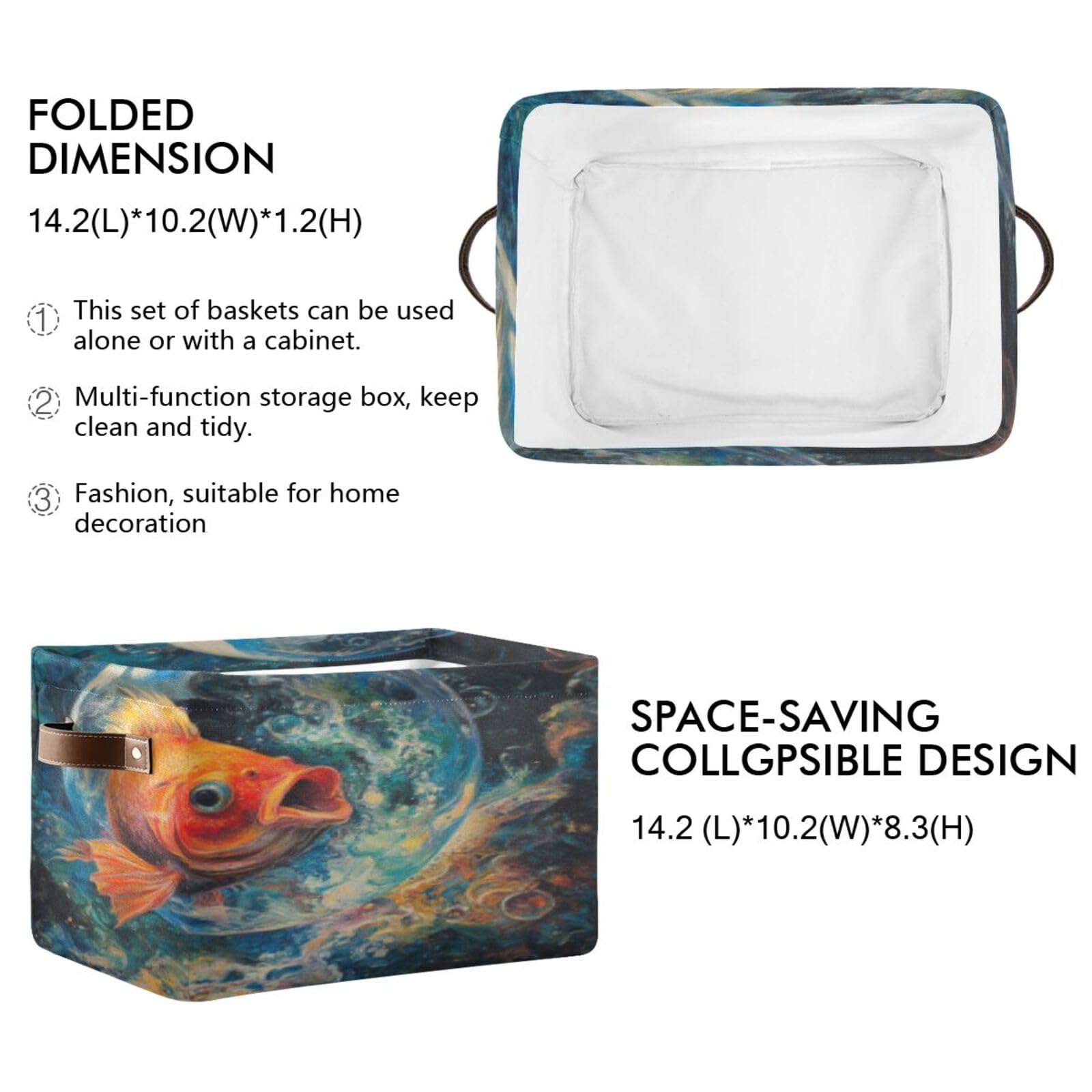 Large Fabric Storage Bins with Handles - Collapsible Organizer for Clothes, Toys & Home