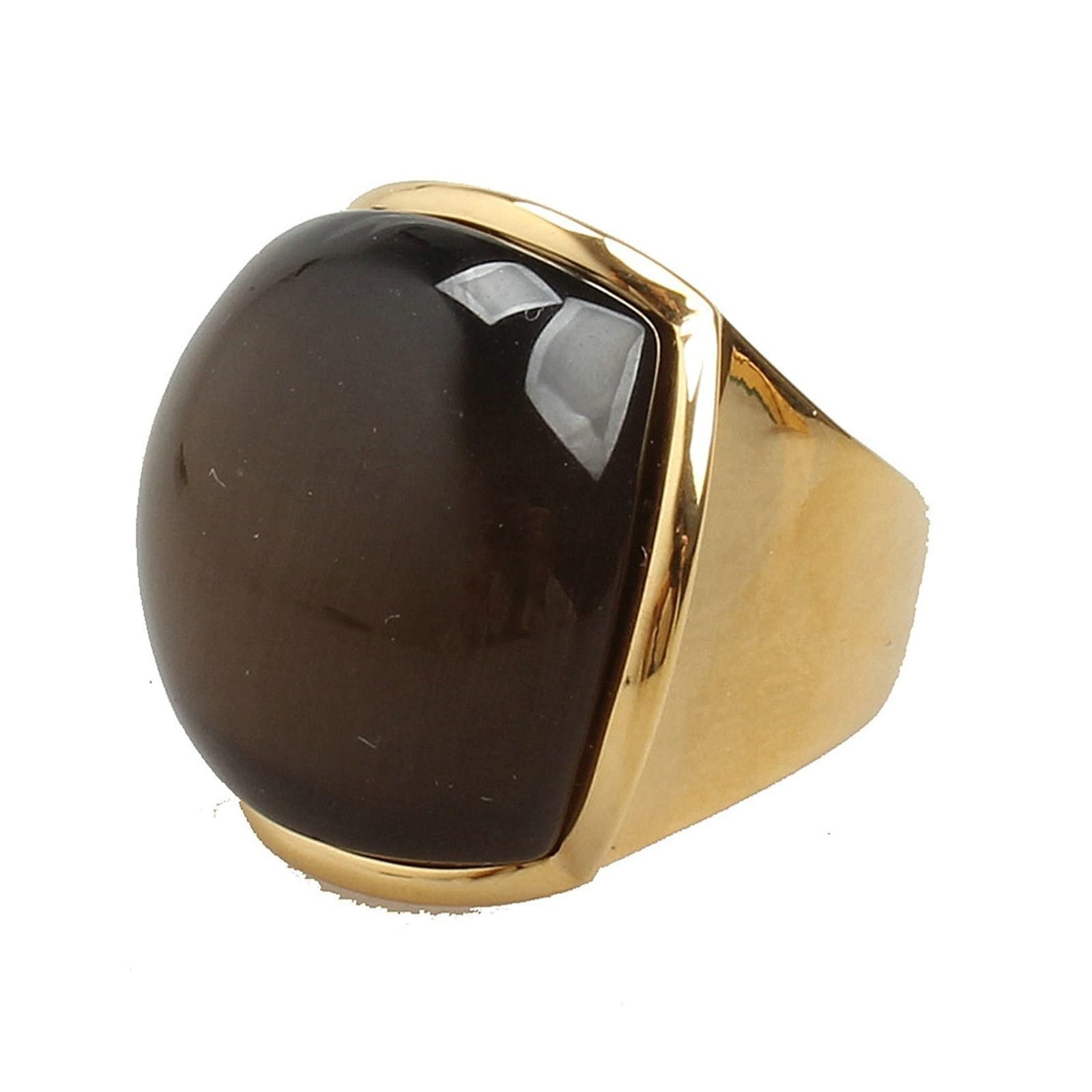 Vintage Gold Stainless Steel Wedding Engagement Ring for Women - Punk Style Irregular Wide Band, Unique Gift for Brides, Anniversaries & Special Occasions