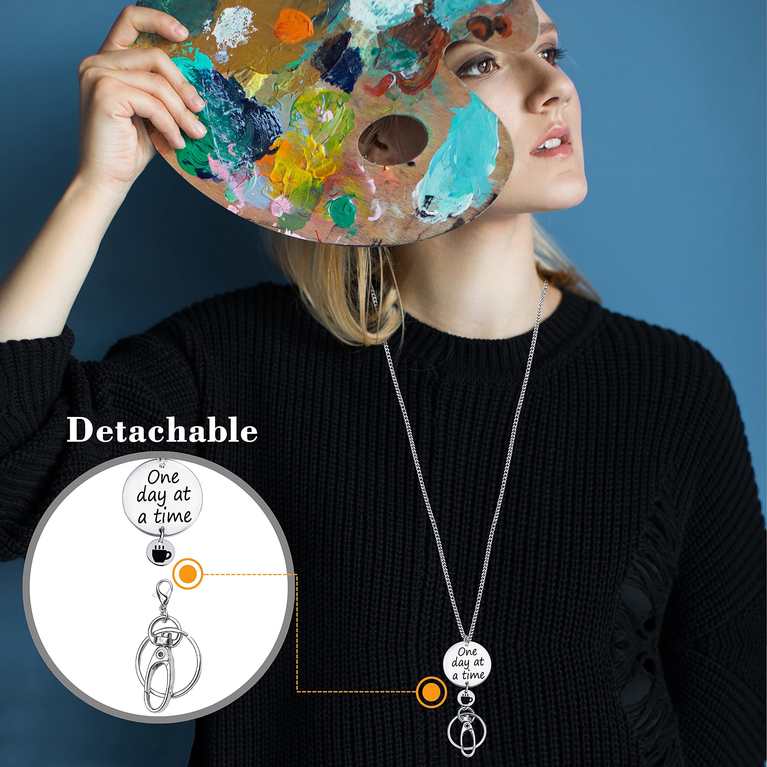 Inspirational Lanyard for Women Teachers - ID Badge & Key Holder for Work & School