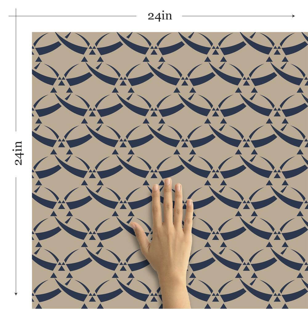 Navy and Beige Textured Geometric Peel and Stick Removable Wallpaper - Self-Adhesive Decorative Wall Covering for Bedroom, Living Room, Nursery, and Office Decor