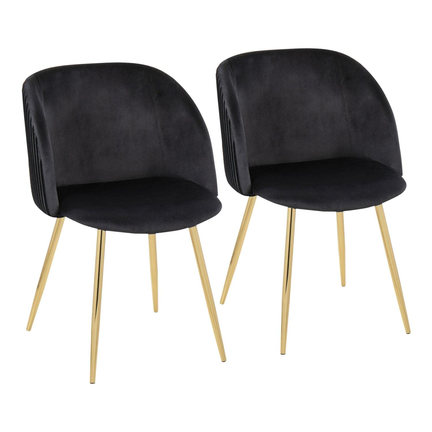 LumiSource Fran Pleated Upholstered Dining Chairs Set of 2 - Modern Kitchen Chairs for Dining Table, Comfortable Contemporary Seating for Home, Restaurant & Office Use