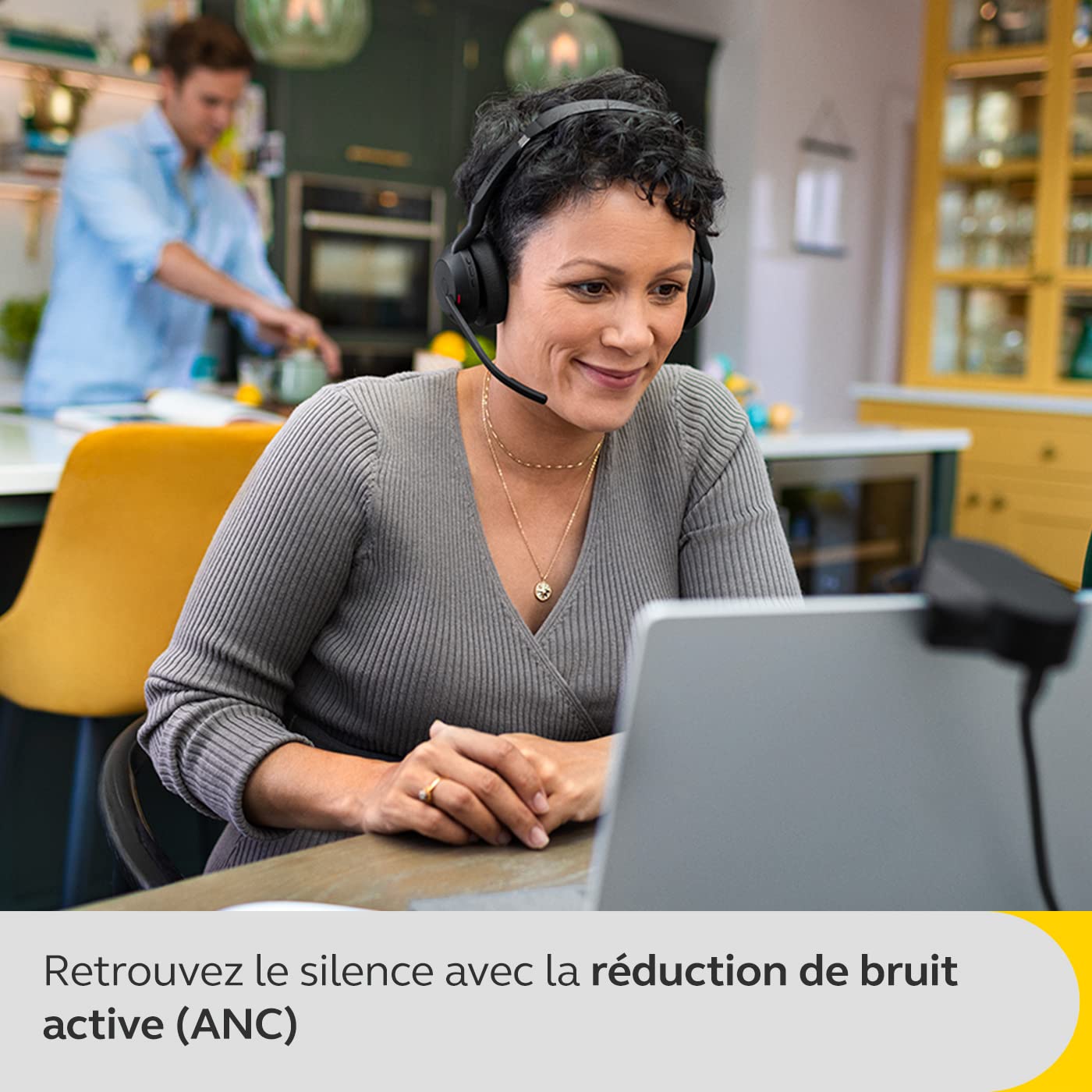 Jabra Evolve2 55 Mono Wireless Headset with Charging Stand - Noise Cancelling Microphone & ANC - Air Comfort Technology - Compatible with Zoom, Google Meet & UC Platforms - Black - Perfect for Remote Work & Online Meetings