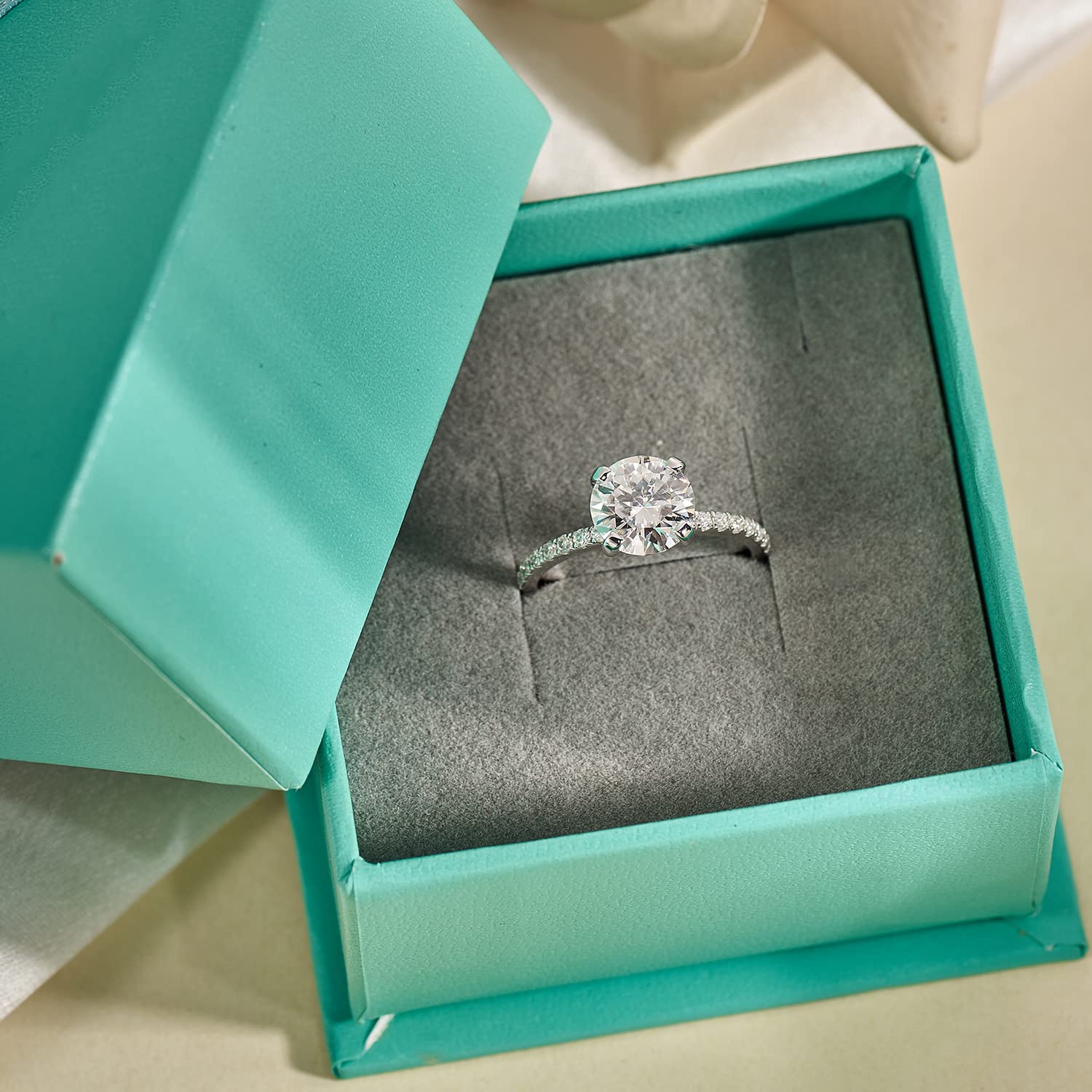 1.5ct Cubic Zirconia Engagement Ring for Women - 925 Sterling Silver 14K White Gold Plated Wedding Band, Promise Ring (Sizes 4-11) | Perfect for Proposals, Anniversaries & Special Occasions