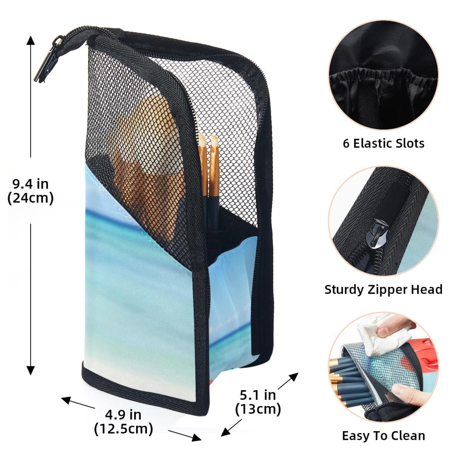 12-Piece Makeup Brush Organizer Bag with Portable Holder Case | Starfish Sand Beach Slippers for Women | Perfect for Travel & Beach Vacations