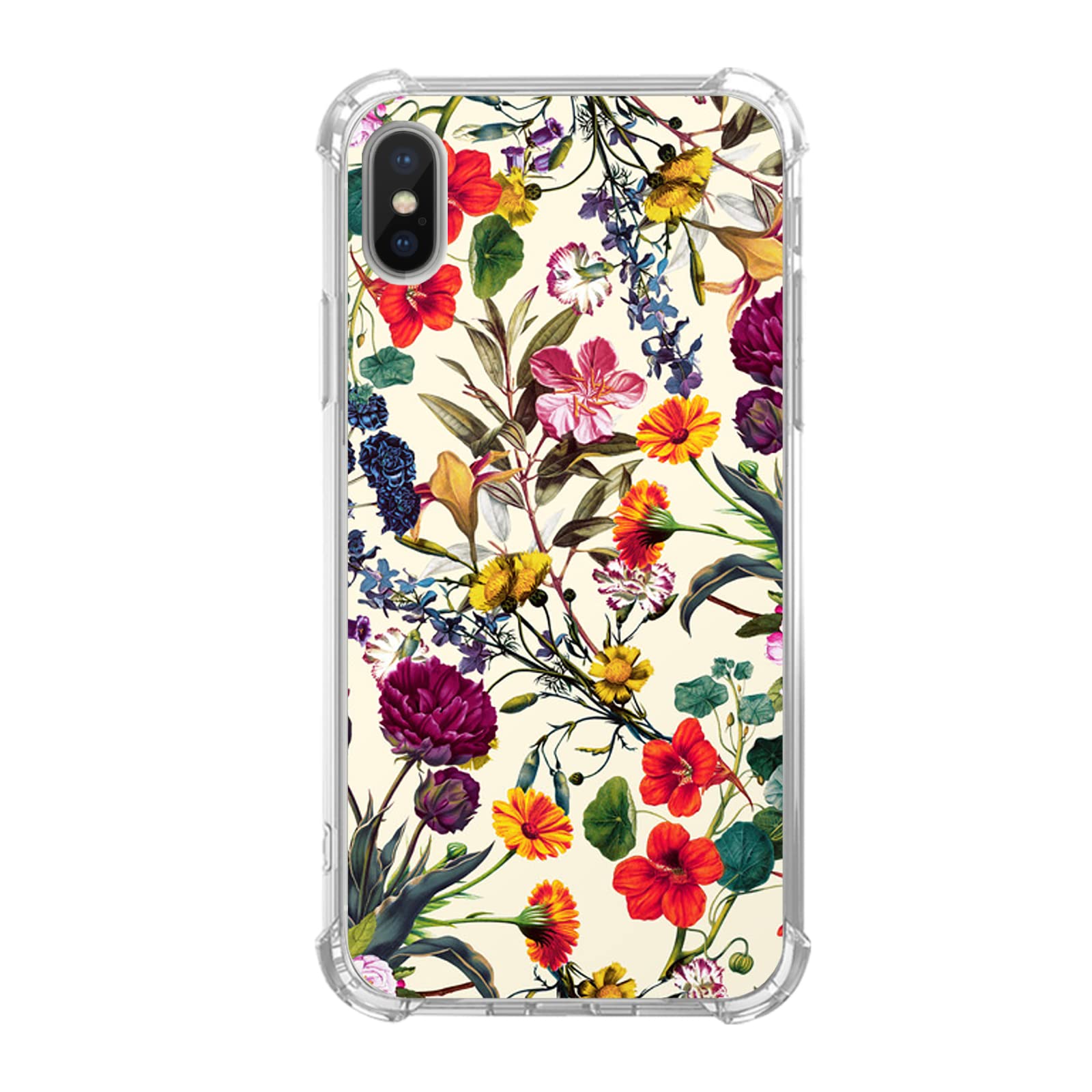 Floral Garden Phone Case for iPhone Xs/X - Trendy Flower Pattern TPU Bumper Cover - Perfect for Spring Outfits, Outdoor Picnics & Nature Lovers