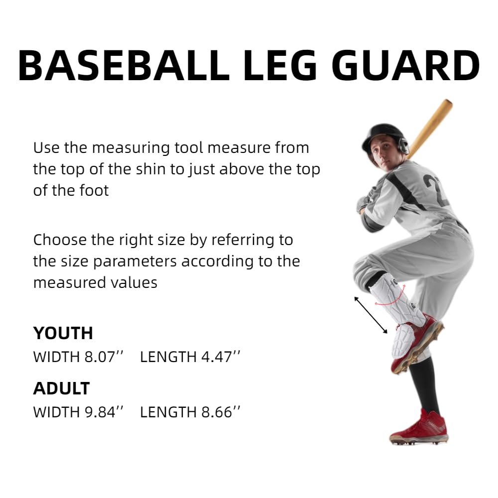 Baseball & Softball Batter's Leg Guards - Youth & Adult Shin Guards for Hitting Protection - Perfect for Training, Games & Practice