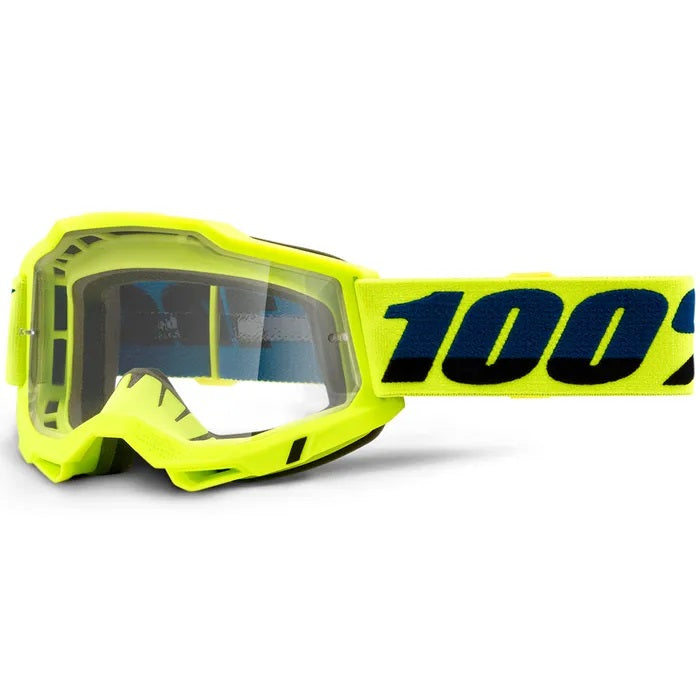 100% Accuri 2 MX Goggles with Clear Lens - Dirt Bike, ATV & Motocross Protective Eyewear for Off-Road Riding & Racing