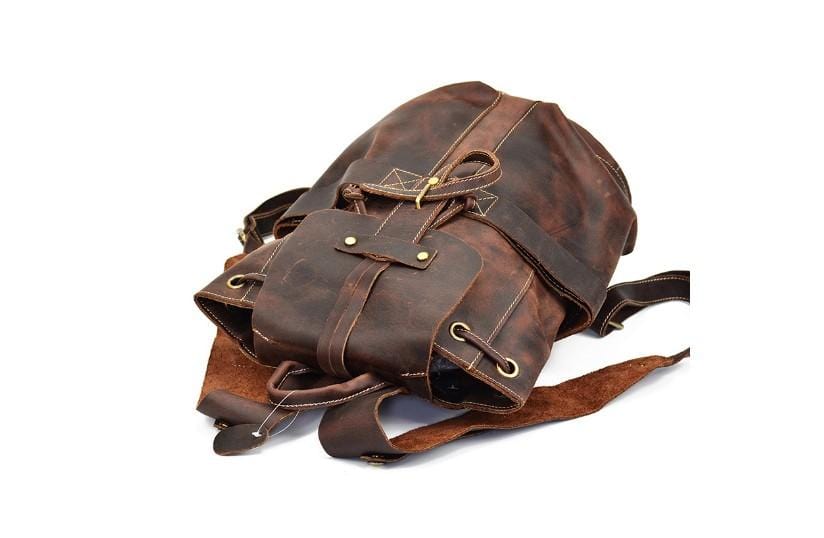 Stylish Rustic Brown Leather Convertible Backpack Purse for Women - Crossbody Shoulder Bag & Fashionable Travel Backpack - Perfect for Work, Travel & Daily Use