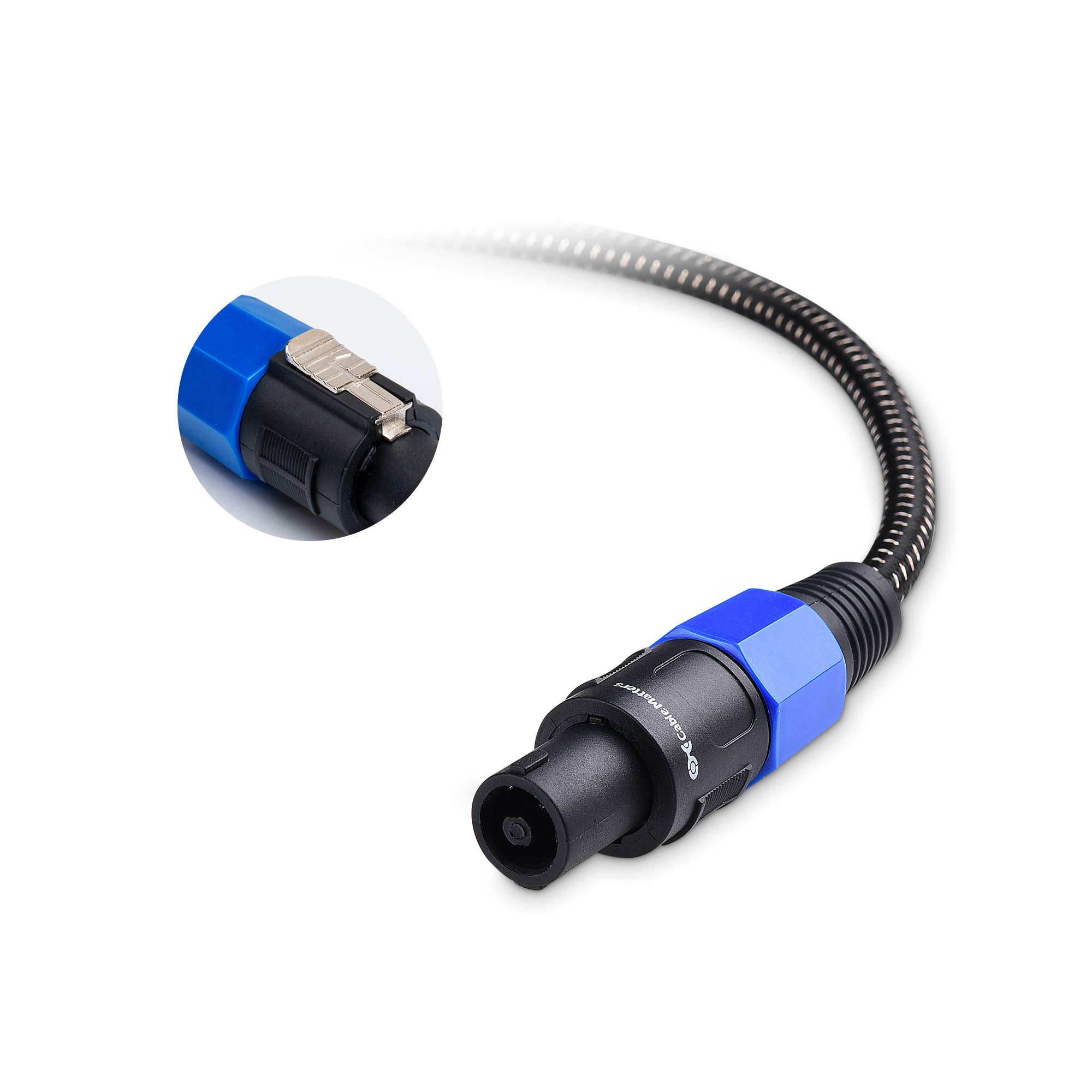 Premium 12AWG Braided Speaker Cable 10 ft - High-Quality NL4FC Speakon Compatible - Perfect for Home Theater, Studio Monitors & Live Sound Systems