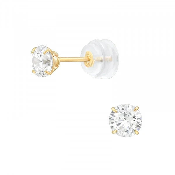 14K Gold Ear Studs for Women - Hypoallergenic Diamond Stud Earrings for Everyday Wear - Perfect Gift for Her, Birthday, Anniversary & Special Occasions