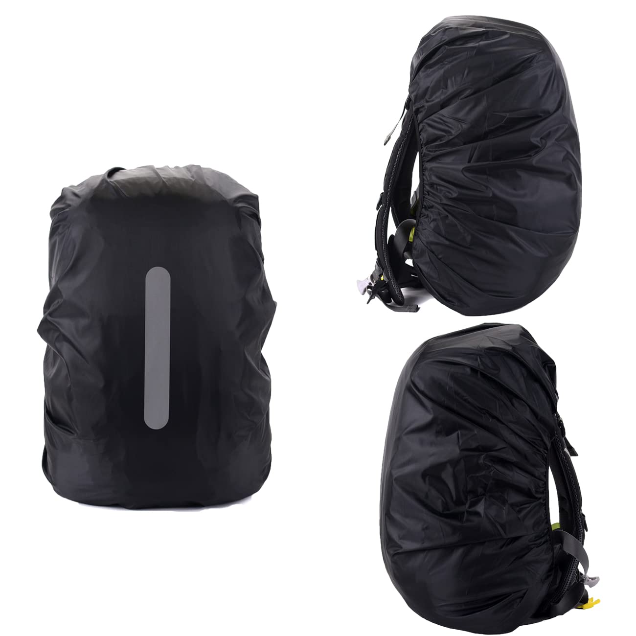 2 Pack Waterproof Backpack Rain Cover with Reflective Strip - Lightweight Rucksack Protector for Hiking, Biking, Camping & Outdoor Adventures