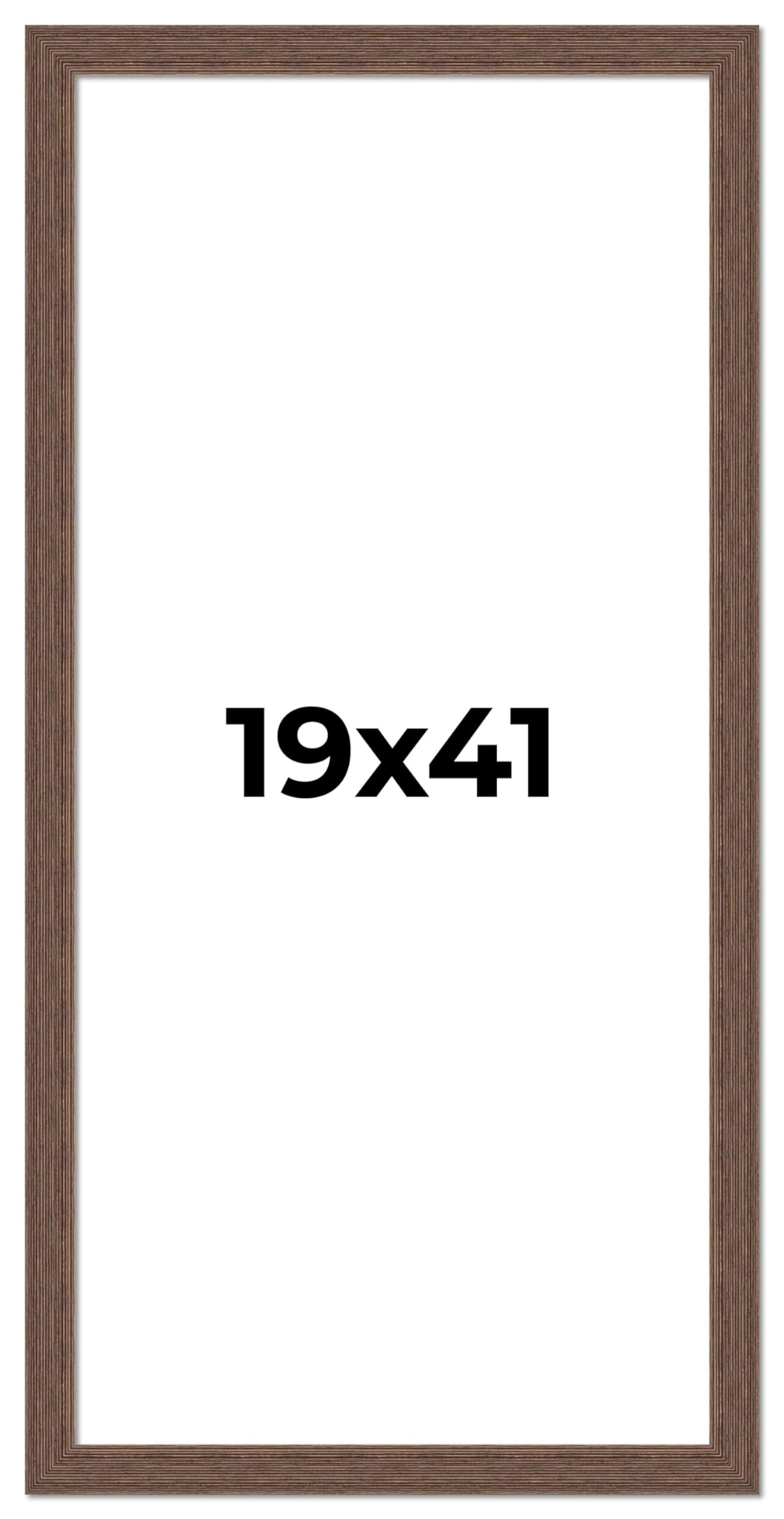 19x41 Brown Distressed Barnwood Picture Frame - Rustic Farmhouse Photo Frame with UV Acrylic Shatter Guard & Acid-Free Backing | Perfect for Wall Decor, Wedding Photos, and Home Office Display