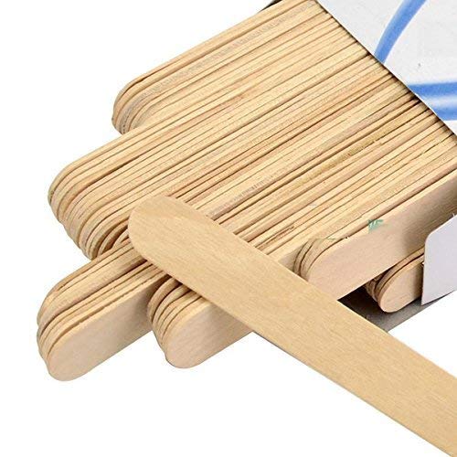 MAYU WAX HEATER Wooden Professional Disposable Wax Knife/Spatula/Applicator Set - 100pcs Box - Perfect for Salon, Spa & Home Hair Removal, Eyebrow Shaping & Skin Care