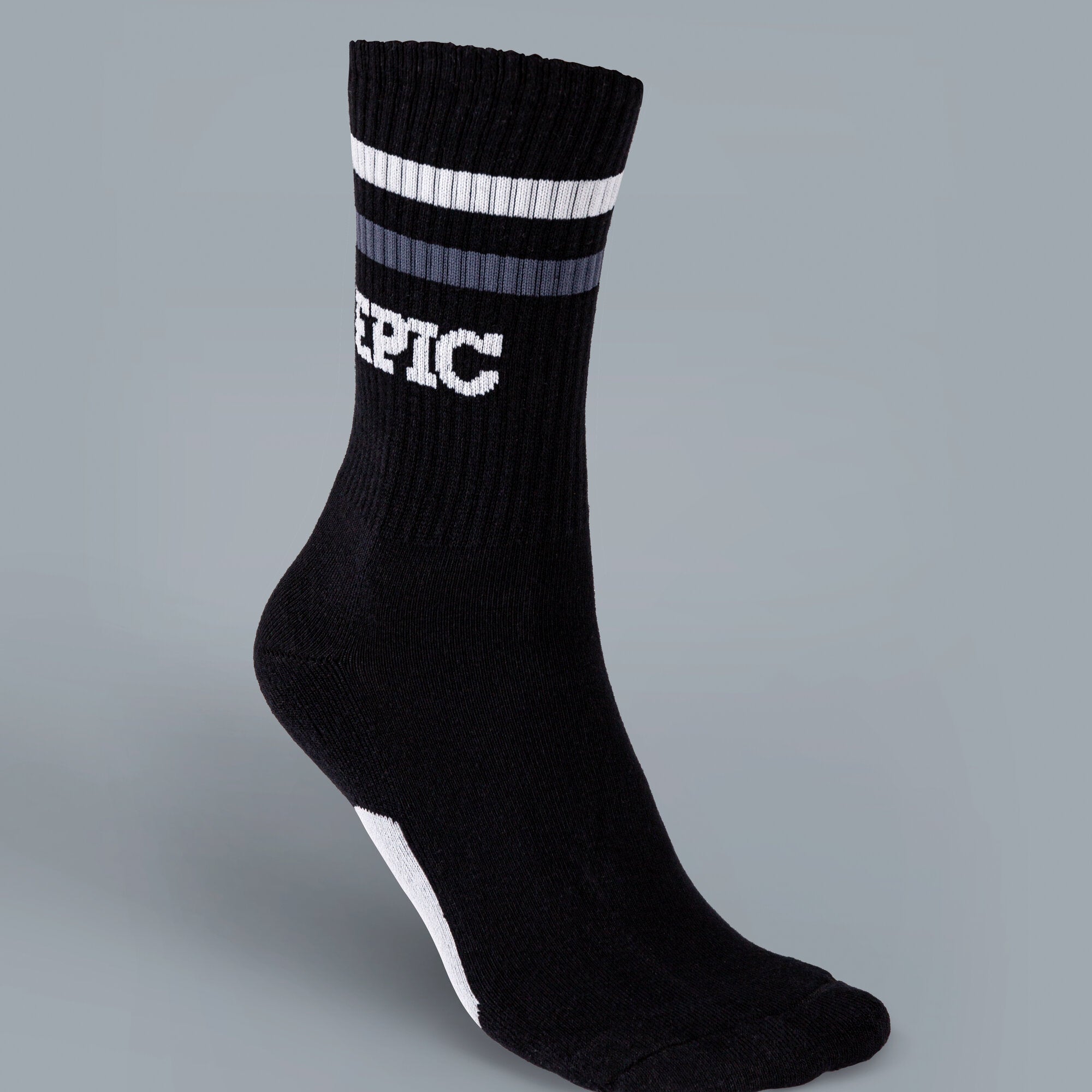Premium Black Epic Socks for Men & Women - Comfortable Cotton Crew Socks for Running, Gym, Work & Everyday Wear