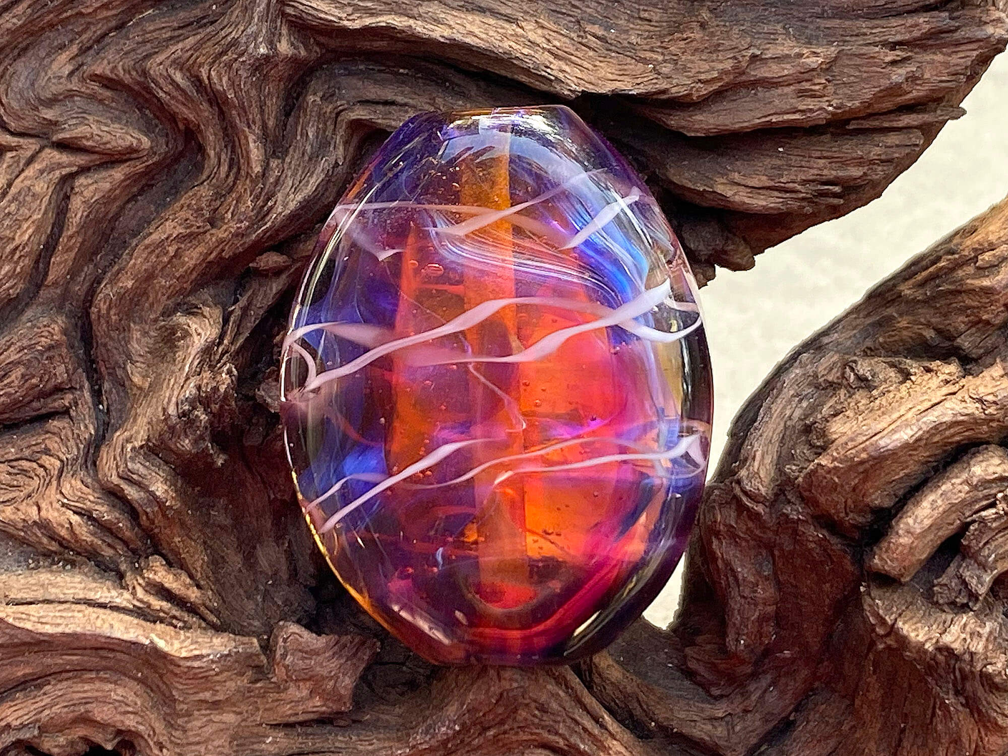 Vivid Purple Pink Lampwork Glass Focal Bead for Jewelry Making - Handmade SRA Bead for Necklaces, Bracelets & DIY Crafts - Perfect for Boho, Wedding & Statement Jewelry Designs