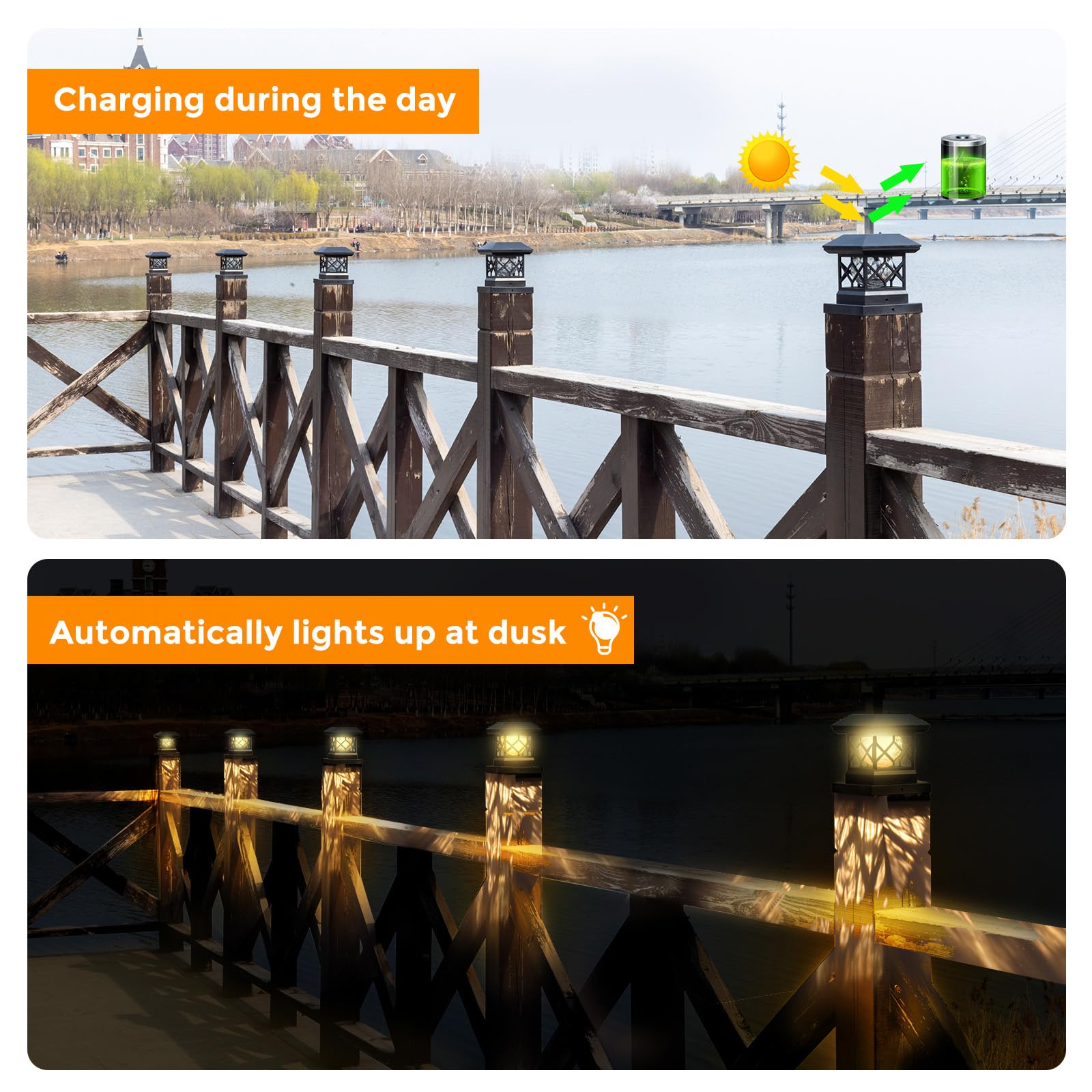 TWINSLUXES 12 Pack Solar Post Cap Lights Outdoor - Waterproof LED Fence Post Solar Lights for 3.5x3.5/4x4/5x5 Wood Posts - Warm White Light for Patio, Deck, Garden & Pathway Decoration - Energy Efficient Solar Powered Landscape Lighting