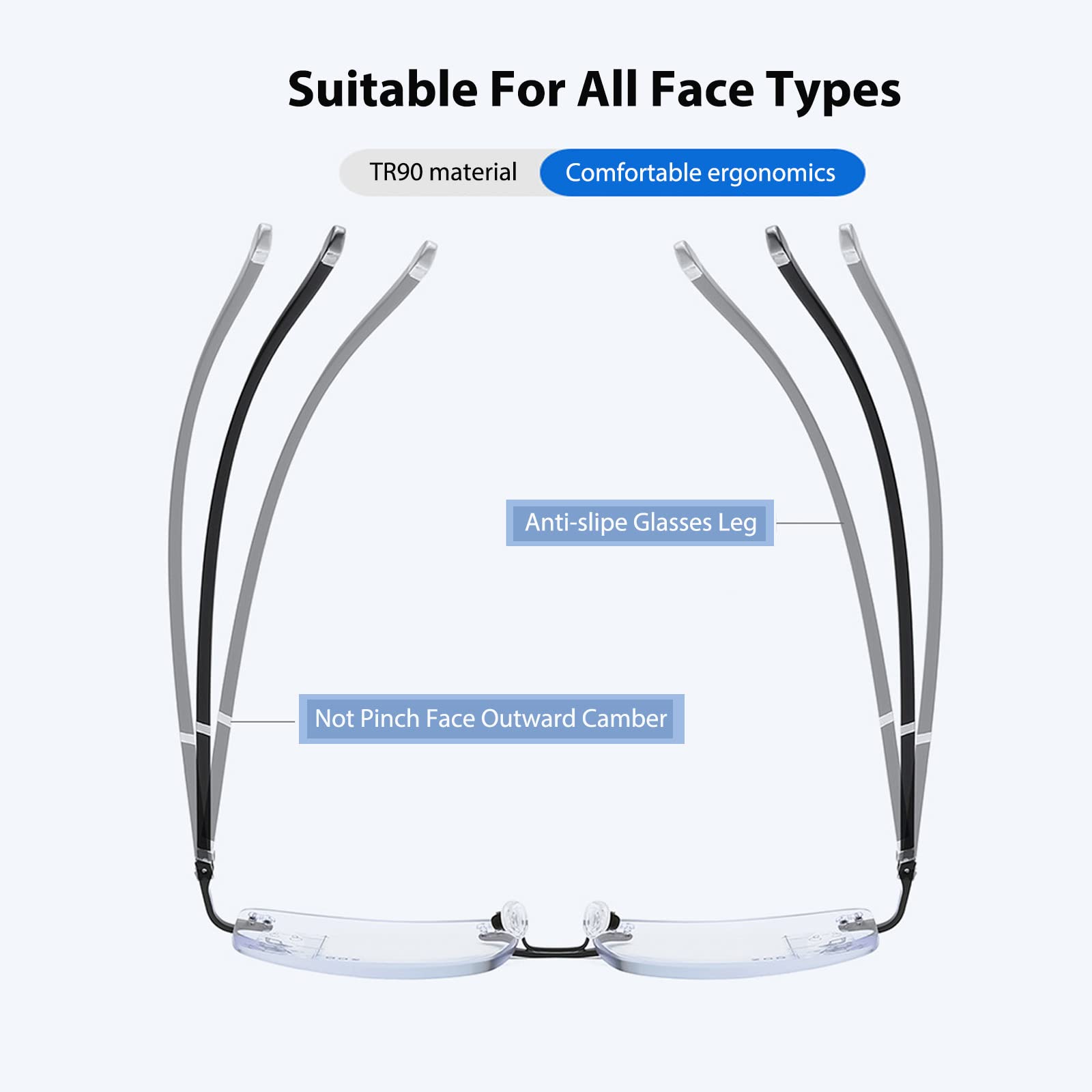 Photochromic Progressive Reading Glasses - Blue Light Blocking & Transition Sunglasses for Work & Outdoor