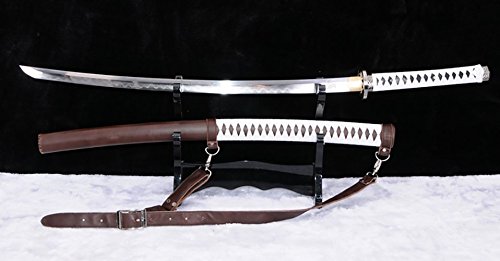 Premium Handmade Japanese Folded Steel Katana - Full Tang Clay Tempered Zombie Apocalypse Sword - Razor Sharp Blade for Cosplay, Collection & Survival Scenarios