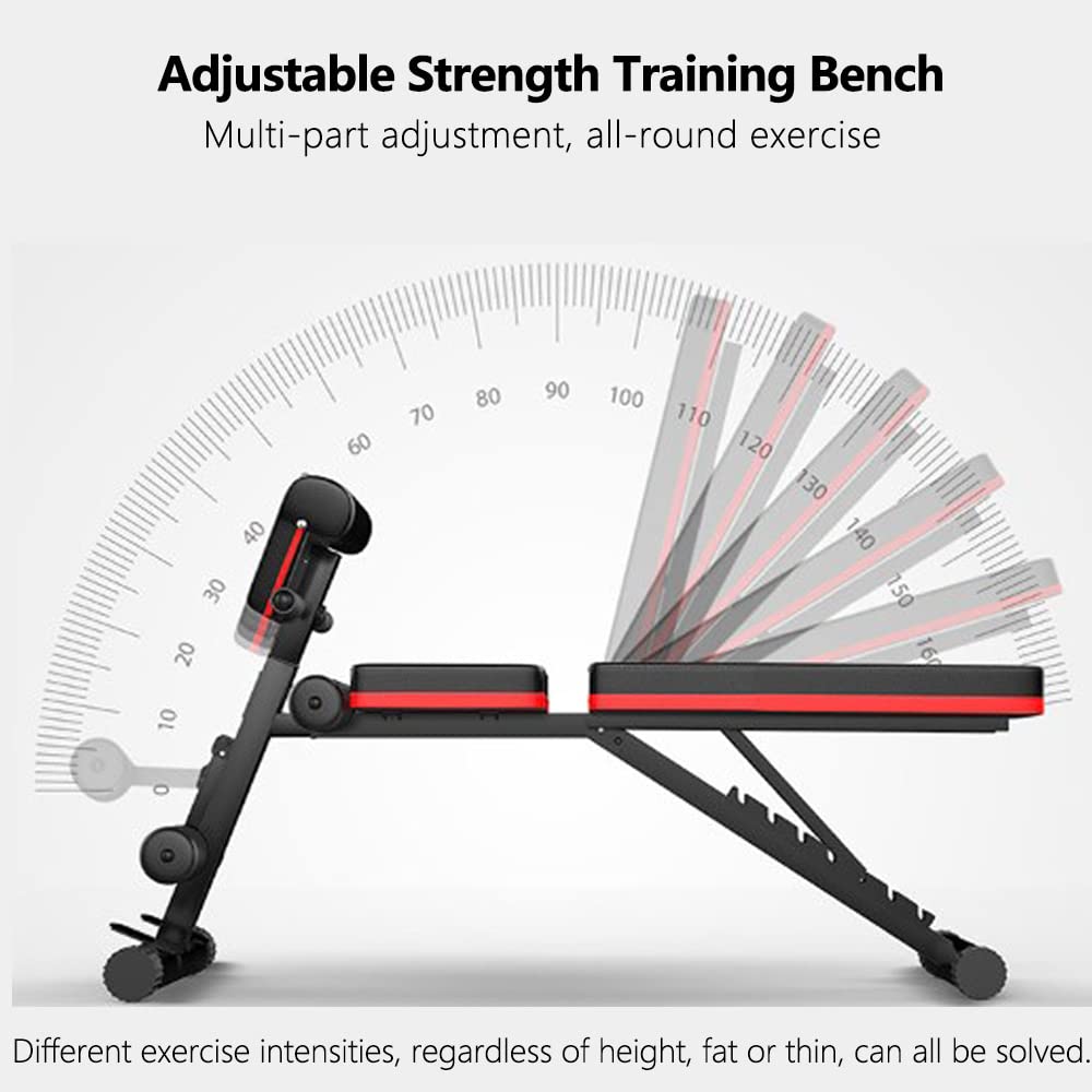Adjustable Weight Bench 350 lbs Capacity - Anti-Sweat & Dirt-Resistant Home Gym Equipment for Full Body Strength Training - Perfect for Home Workouts, Muscle Building & Fitness Enthusiasts