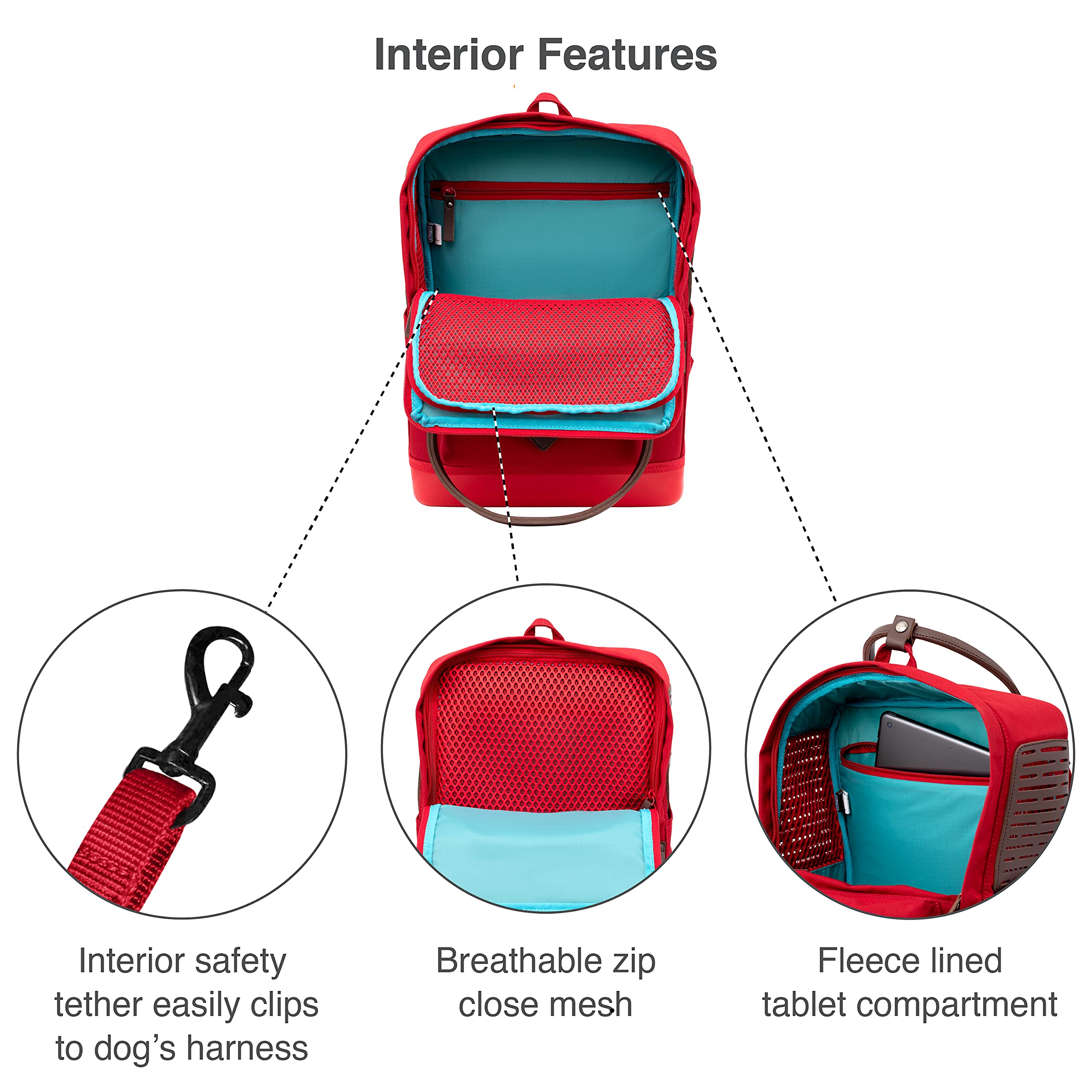 **Kurgo Nomad Dog Carrier Backpack - Lightweight Hiking Backpack for Small Dogs Up to 15 lbs, Waterproof Pet Travel Carrier with Safety Tether & Dual Handles - Perfect for Hiking, Camping & Air Travel (Blue)**