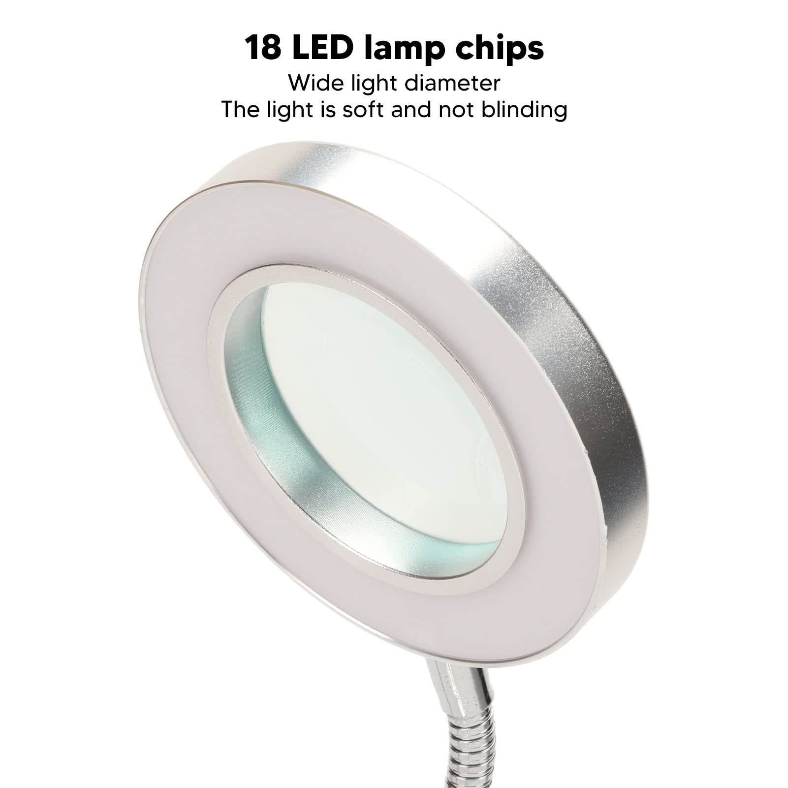 Zunate Clip On Ring Light with 18 LEDs - 3 Color Modes USB Desk Lamp, 360° Flexible Gooseneck Reading Light for Home Office, Study, Video Calls & Makeup (Perfect for Zoom Meetings, Night Reading & Crafting)