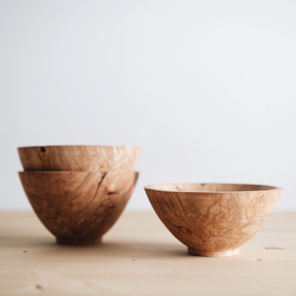Handcrafted Maple Burl Wood Bowl - Natural Wooden Fruit & Nut Serving Bowl for Kitchen, Dining Table Decor, Rustic Home Centerpiece