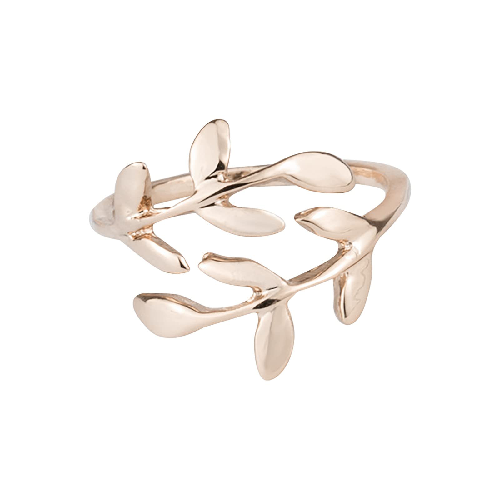 Adjustable Leaf Design Ring for Women & Men - Open Ring Gift in Rose Gold - Vintage Style Raccoon Ring - Perfect for Weddings, Anniversaries & Everyday Fashion Accessories