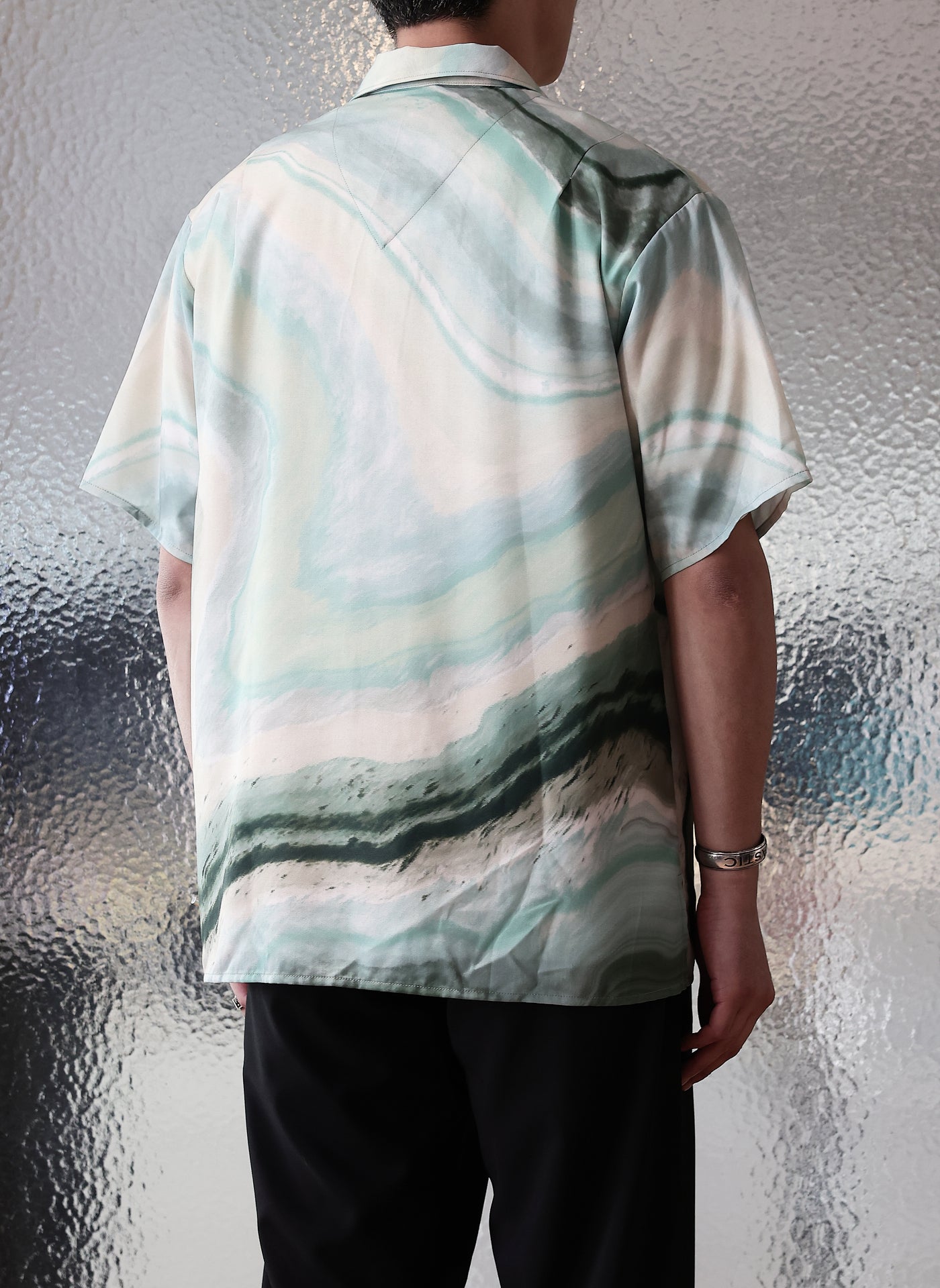 Stylish Polyester Marble Print Short Sleeve Shirt for Men - Trendy Casual Wear for Office, Outings & Summer Fashion