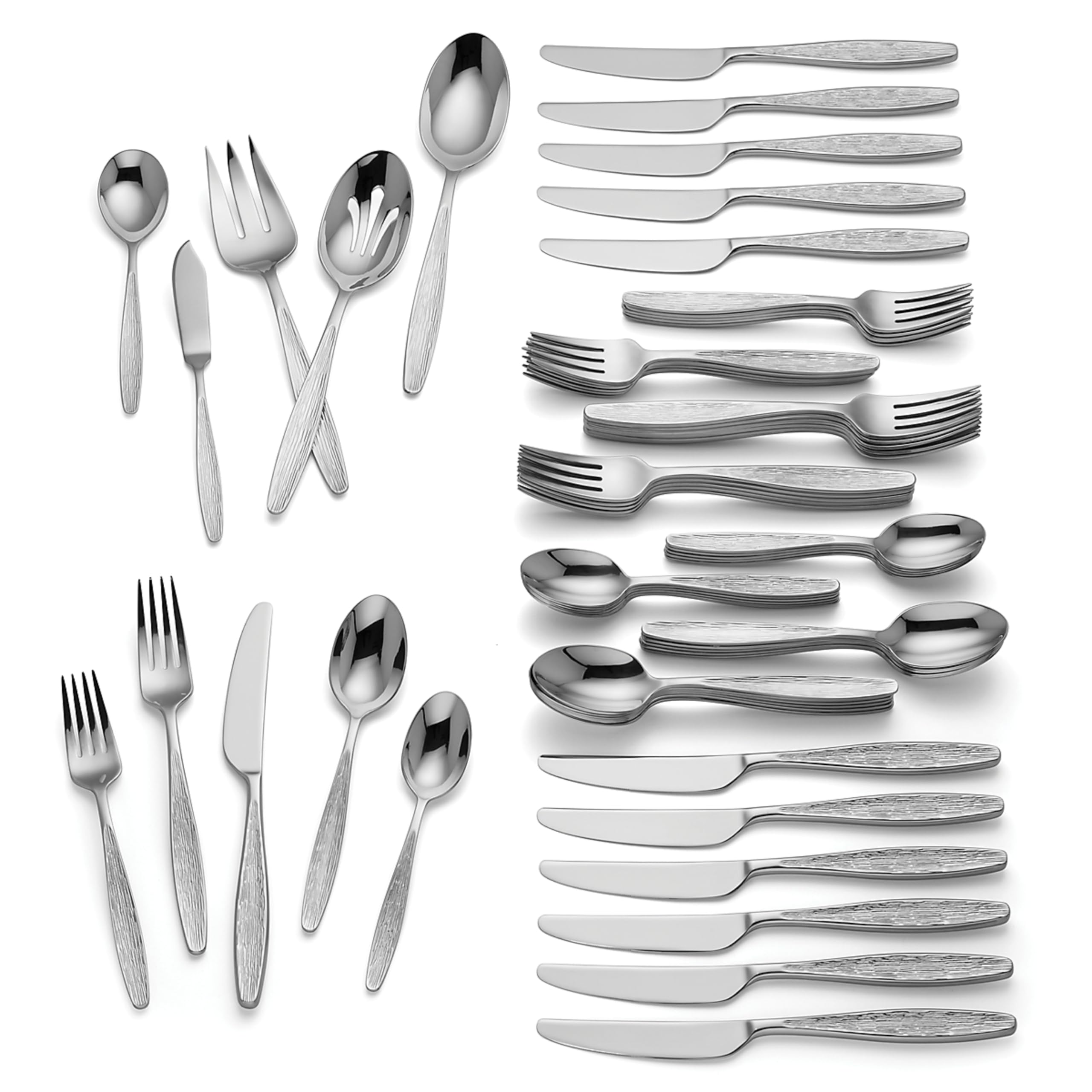 Lenox Emerick 65-Piece Flatware Set - Stainless Steel Cutlery Set for 12 (9.70 LB) - Elegant Dining Utensils for Wedding, Holiday Dinner & Formal Occasions