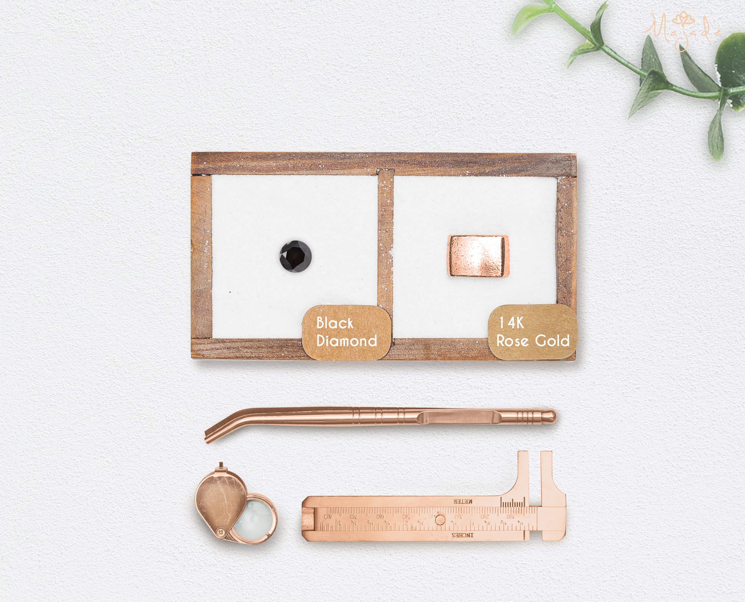 Black Diamond Pendant Necklace - Dainty Minimalist April Birthstone Jewelry - Delicate Rose Gold Circle Ball Charm | Perfect for Everyday Wear, Gifts & Special Occasions
