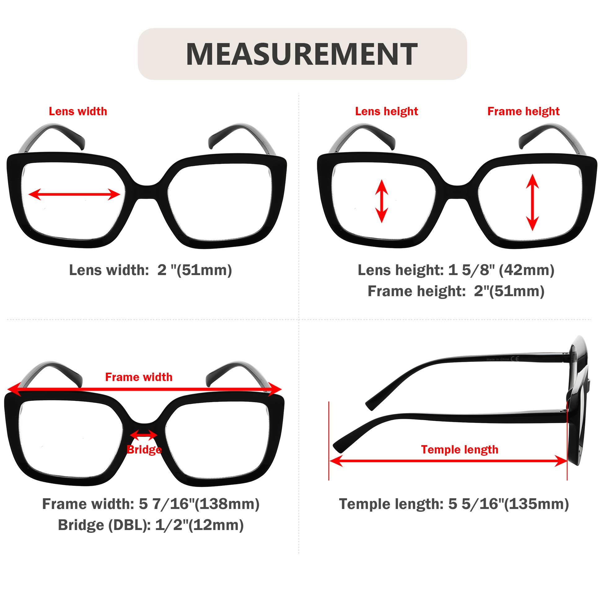 Eyekepper Large Frame Reading Glasses for Women - Oversized Readers +3.50 Strength, Fashionable White Eyewear for Reading, Working & Computer Use