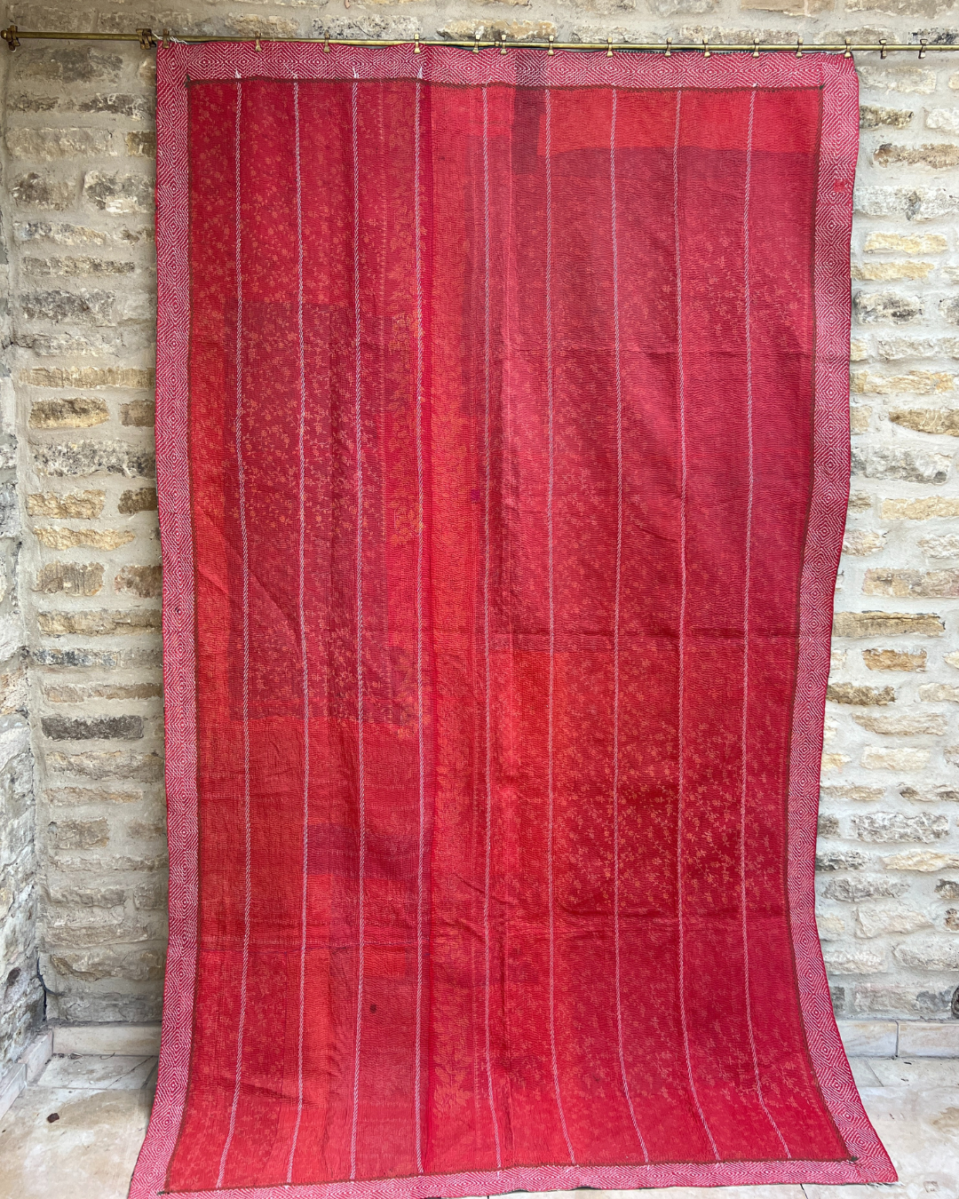 Premium Midweight Kantha Quilt No. 790 - Handmade Cotton Bedspread for Cozy Home Decor | Perfect for Bedroom, Sofa & Boho Style Living Spaces