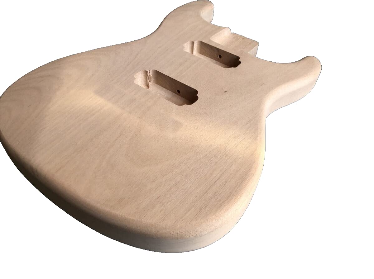 Premium Mahogany Solid Wood Electric Guitar Body with HH Pickups - DIY Replacement Kit for Custom Guitar Builds & Upgrades | Perfect for Rock, Blues & Metal Performances