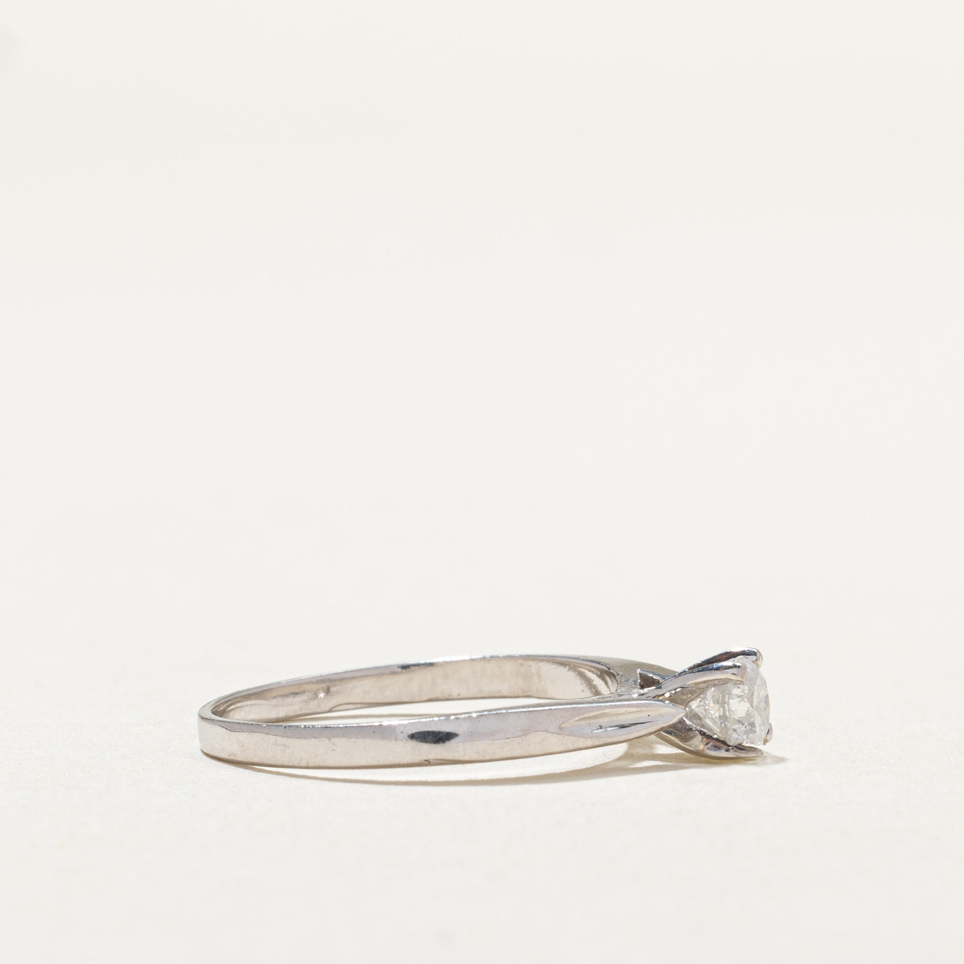 10K White Gold Solitaire Diamond Ring - 0.23 Carat Round Cut Diamond Engagement Ring for Women, Size 5.5 | Perfect for Proposals, Anniversaries & Special Occasions